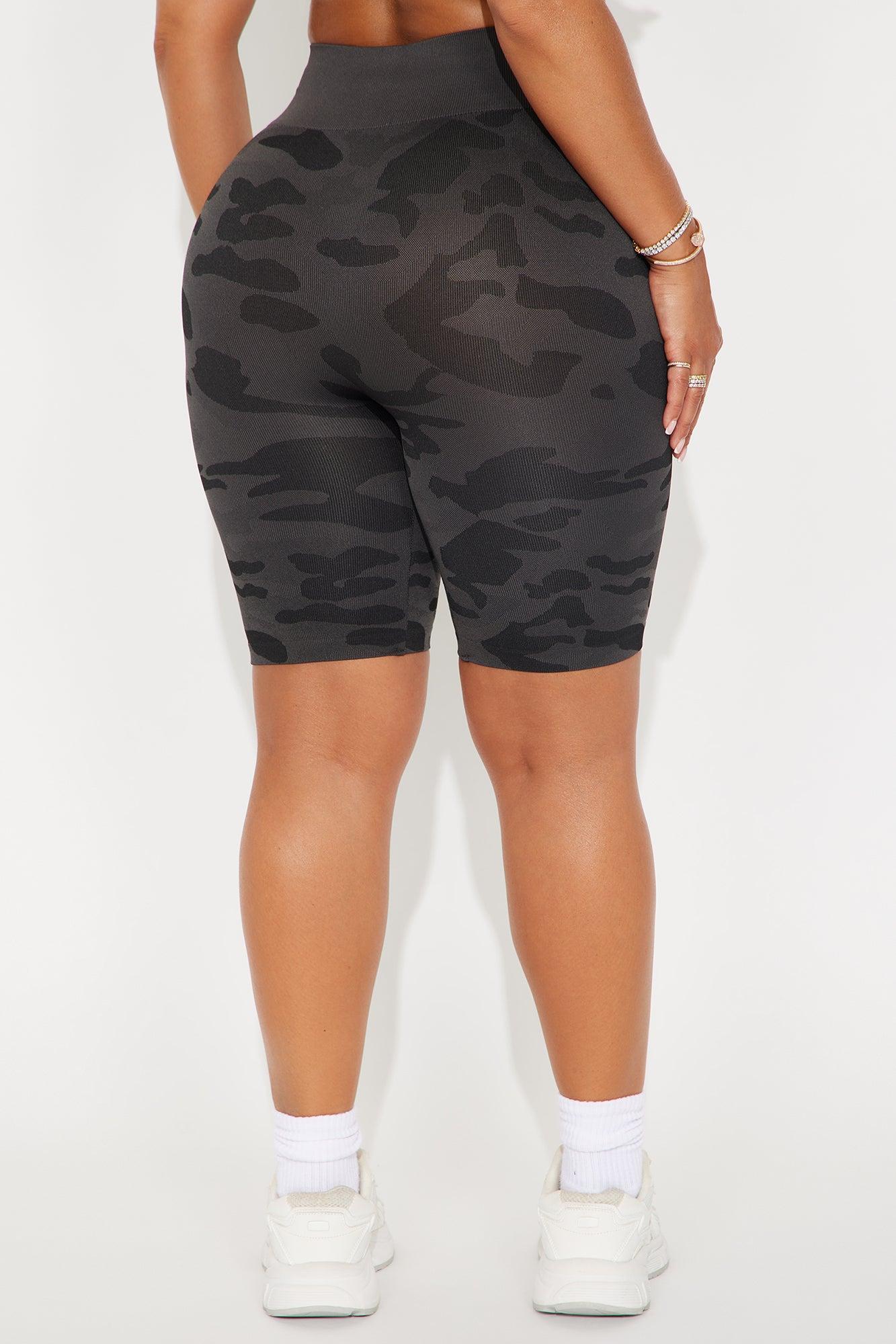 Kelly Camo Seamless Biker Short - Charcoal Female Product Image
