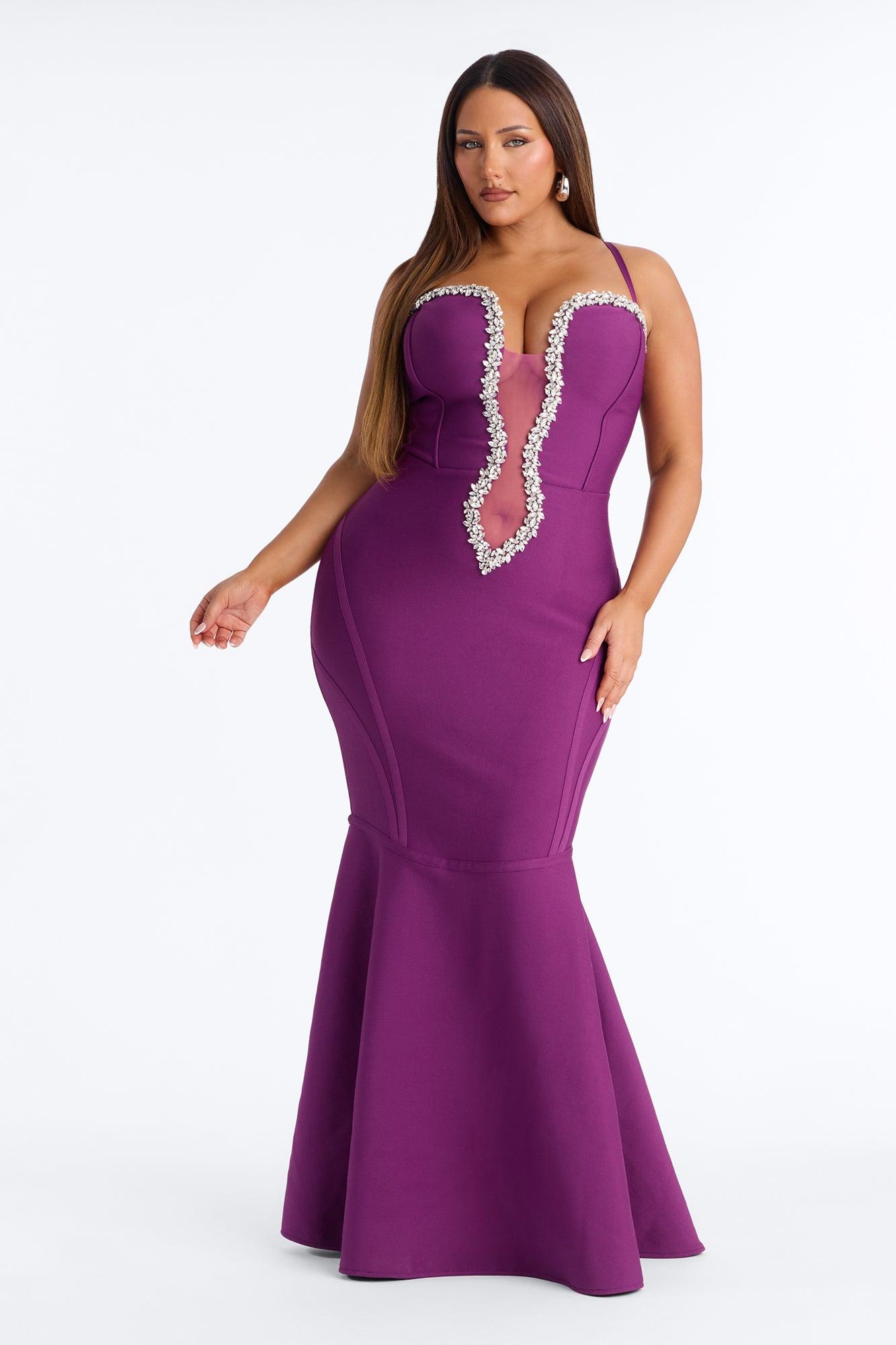 All The Stars Mermaid Bandage Gown - Purple Female Product Image