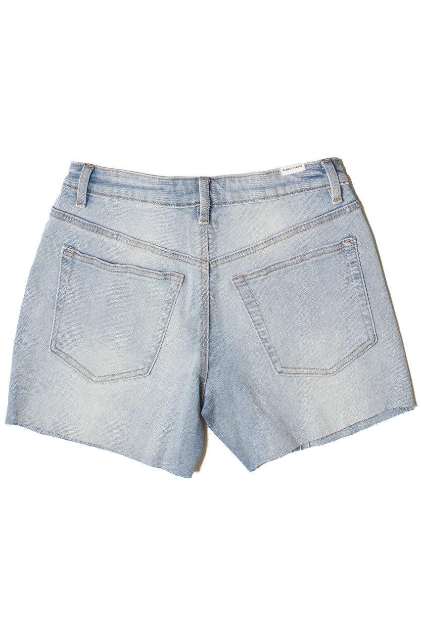 Light Wash Cut Off Denim Shorts Product Image