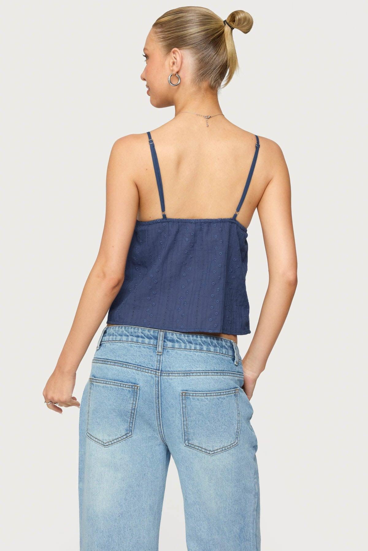 Otis Eyelet Split Front Tank Top Product Image