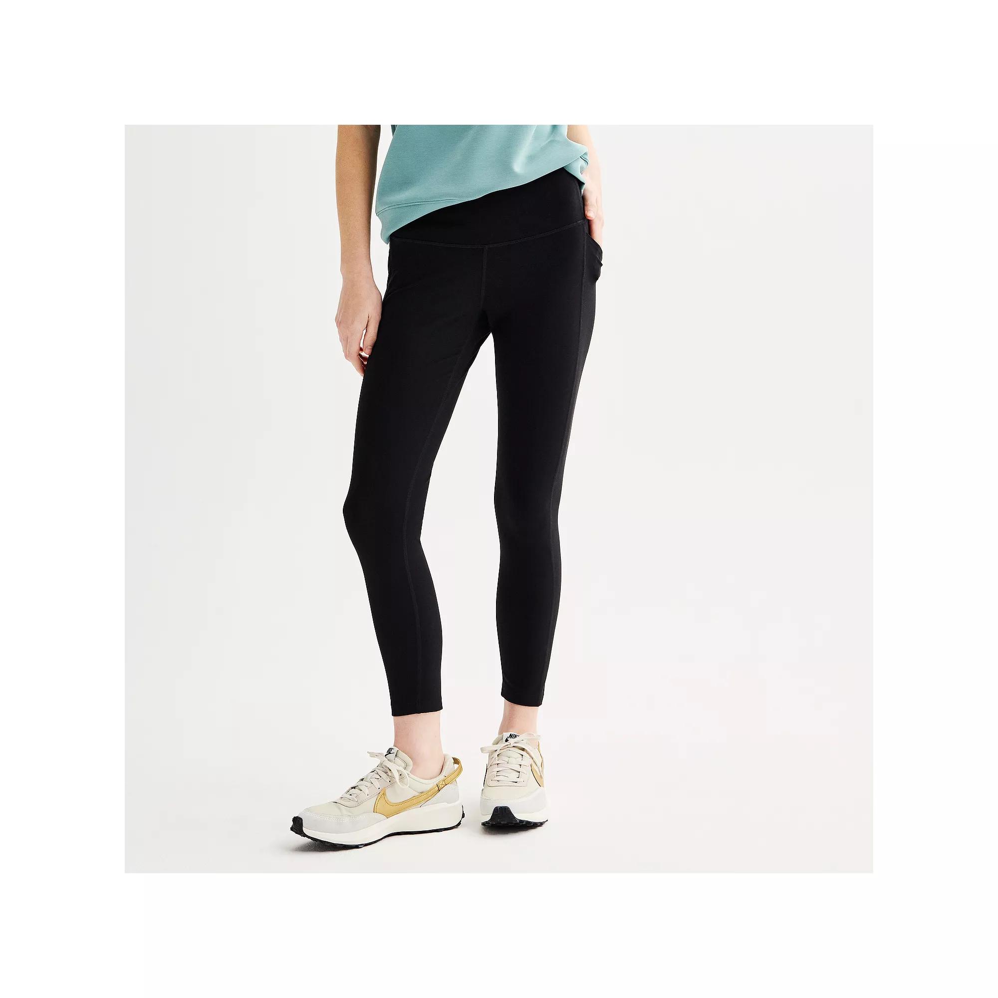 Women's FLX High-Rise Affirmation 7/8 Pocket Leggings, Size: Small, Mineral Black Product Image