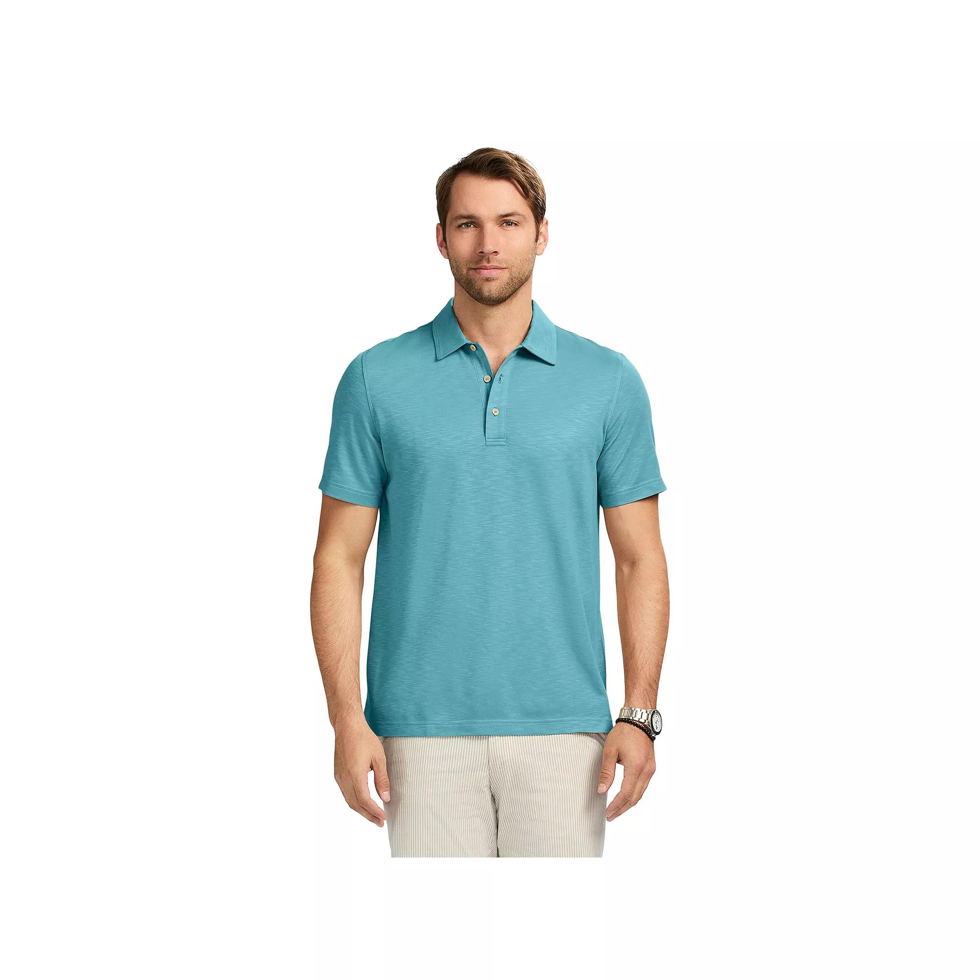 Men's IZOD Saltwater Dockside Short Sleeve Polo Shirt, Size: Large, Adriatic Blue Product Image