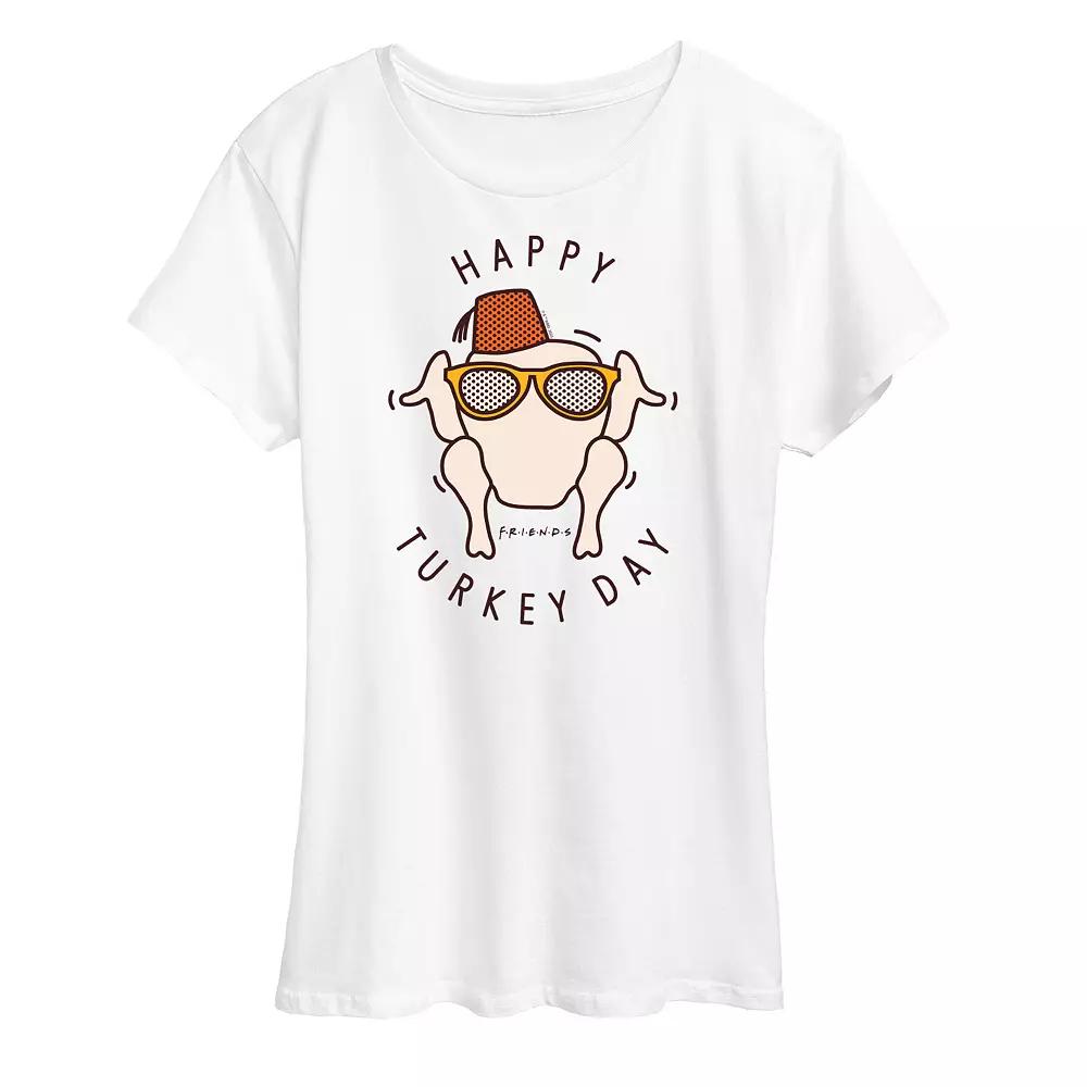 Women's Friends Happy Turkey Day Graphic Tee, Girl's,  Product Image