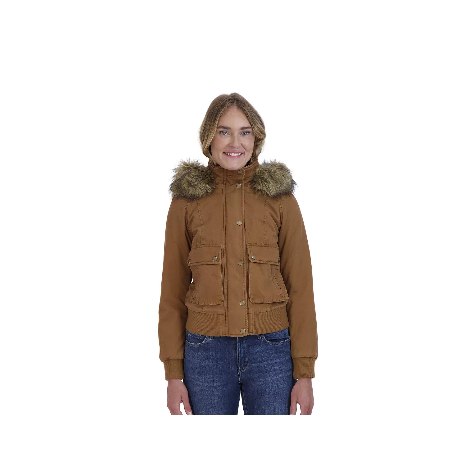Juniors' Sebby Faux-Fur Hood Bomber Parka, Women's,  Product Image