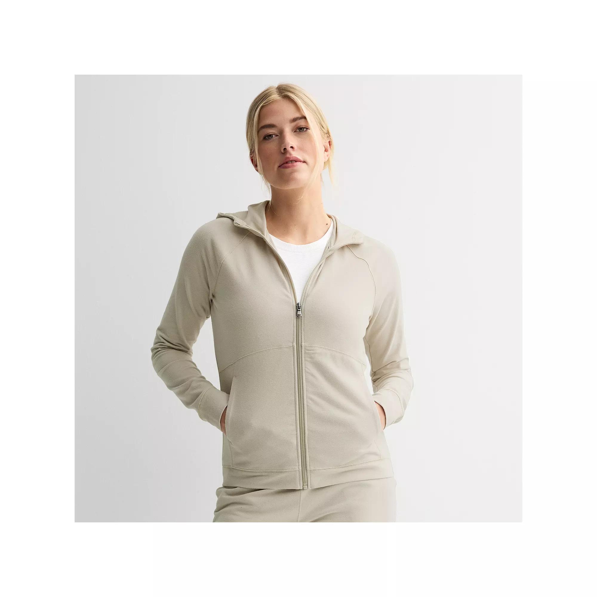 Petite Tek Gear® Essential Zip-Up Hooded Jacket, Women's, Size: Medium Petite, Ostego Bay Product Image