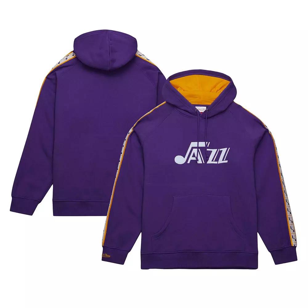 Men's Mitchell & Ness Purple Utah Jazz Hardwood Classics Nights Raglan Pullover Hoodie,  Product Image