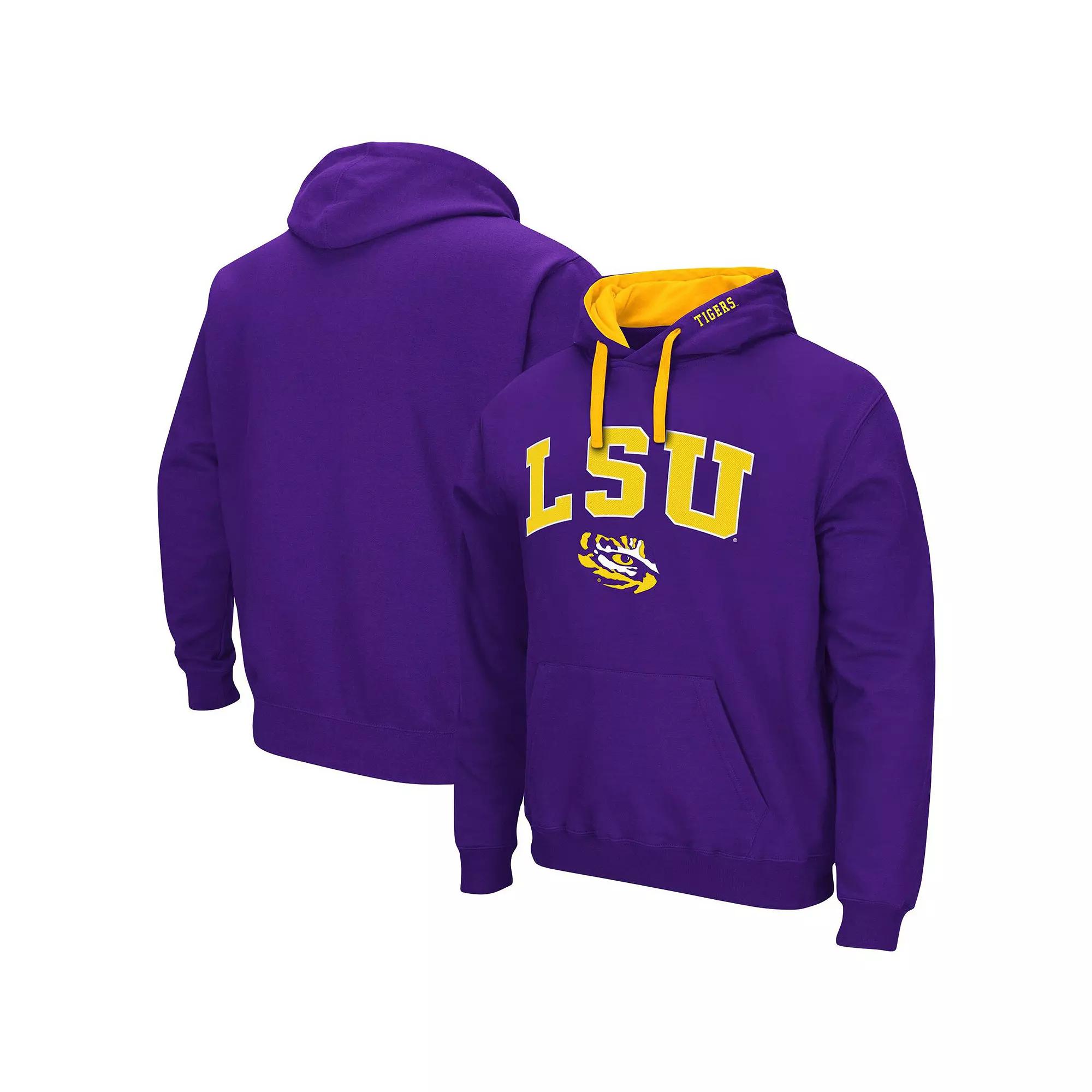 Men's Colosseum Purple LSU Tigers Big & Tall Arch & Logo 2.0 Pullover Hoodie,  Product Image