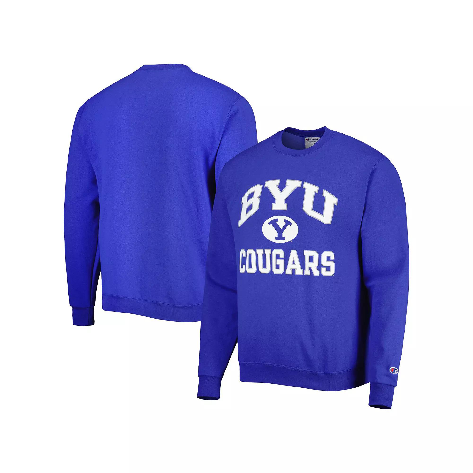 Men's Champion Royal BYU Cougars High Motor Pullover Sweatshirt, Size: 2XL, Blue Product Image