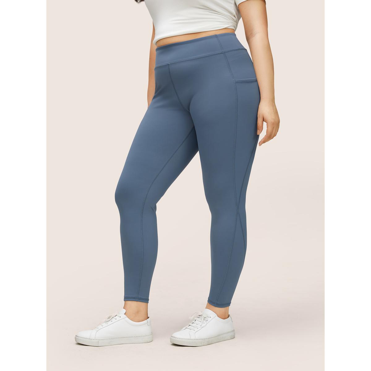 Plus Size Basic High Waisted Stretchy Butt Lift Leggings Women Stone Casual High stretch Skinny High Rise Dailywear Leggings BloomChic 26/4X Product Image