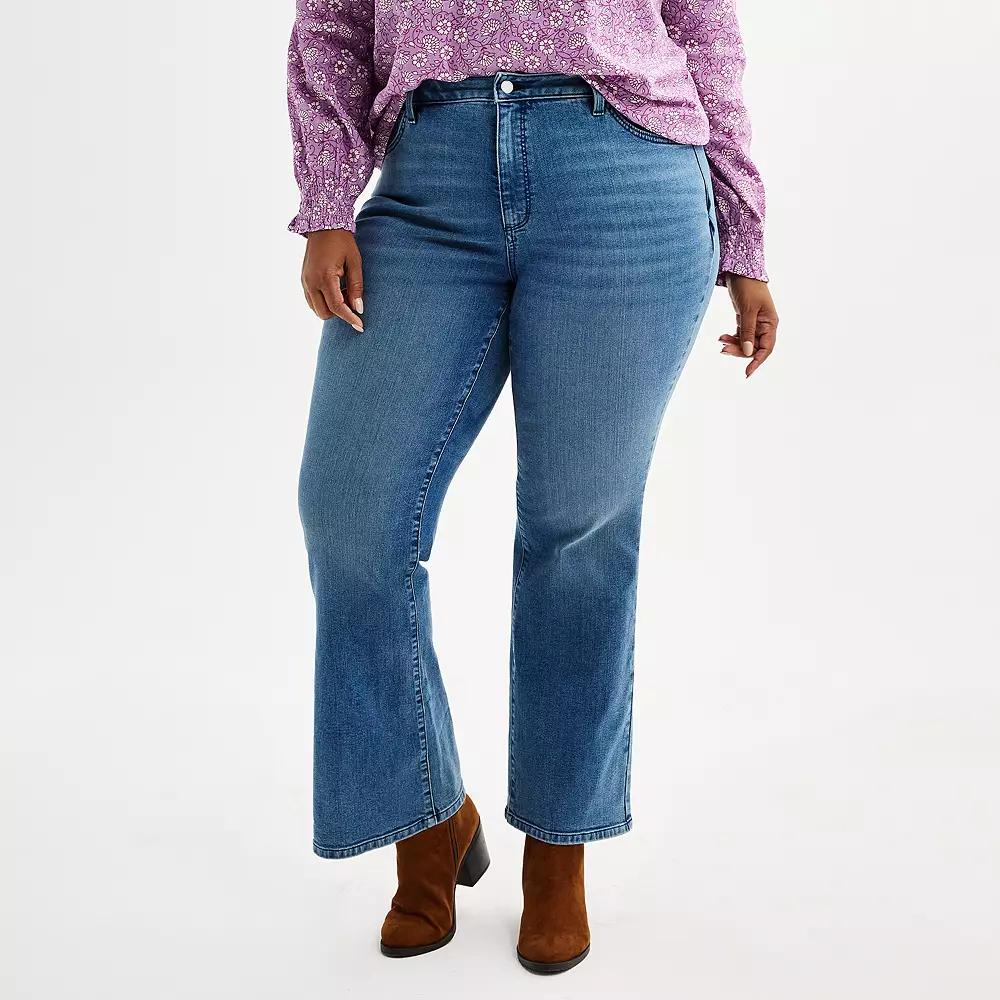 Plus Size Sonoma Goods For Life® Mid-Rise Bootcut Jeans, Women's, Size: 28 W, Vintage Medium Blue Product Image