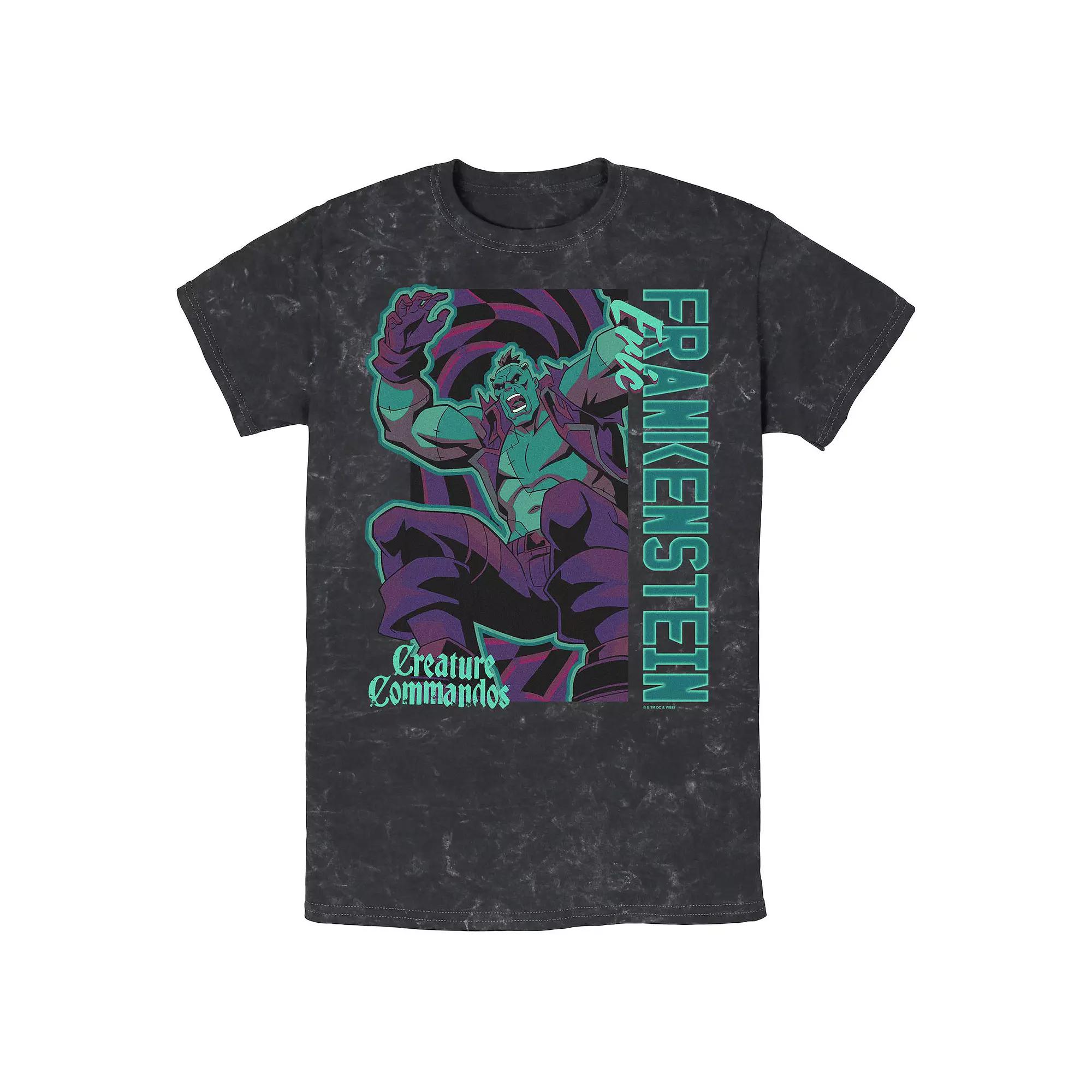 Men's Creature Commandos Presenting Eric Frankenstein Mineral Wash Graphic Tee,  Product Image