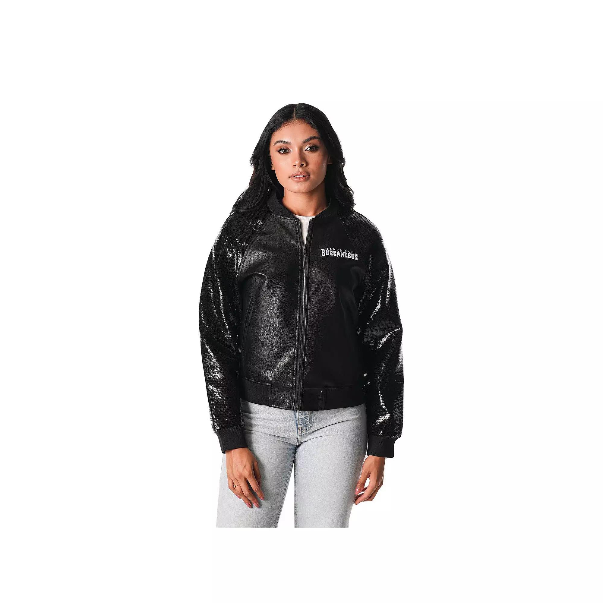 Women's The Wild Collective  Black Tampa Bay Buccaneers Sequin Full-Zip Jacket, Size: XL Product Image