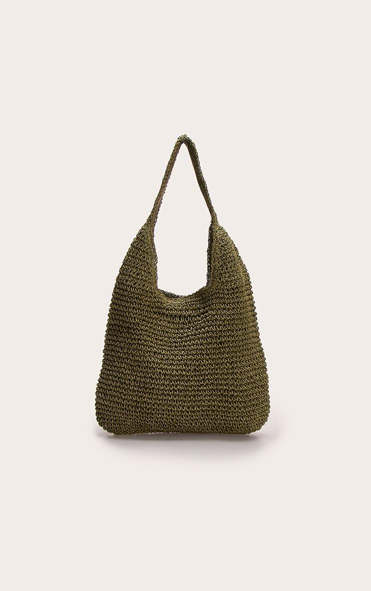 Olive Raffia Shoulder Bag Product Image