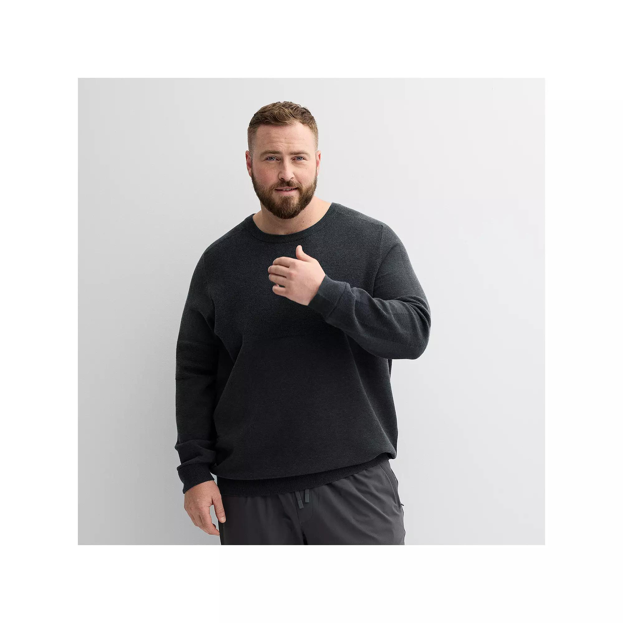 Big & Tall FLX Commuter Crewneck Sweater, Men's, Size: XXL Tall, Black Grey Product Image