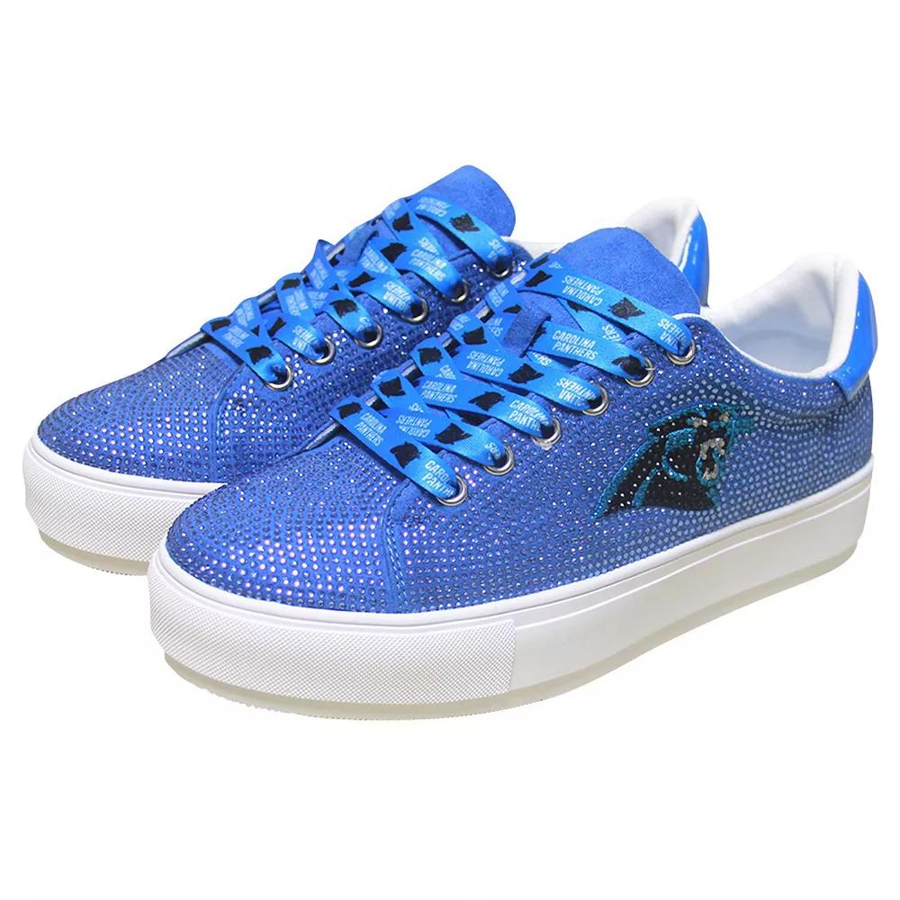 Women's Cuce Blue Carolina Panthers Team Colored Crystal Sneakers,  Product Image