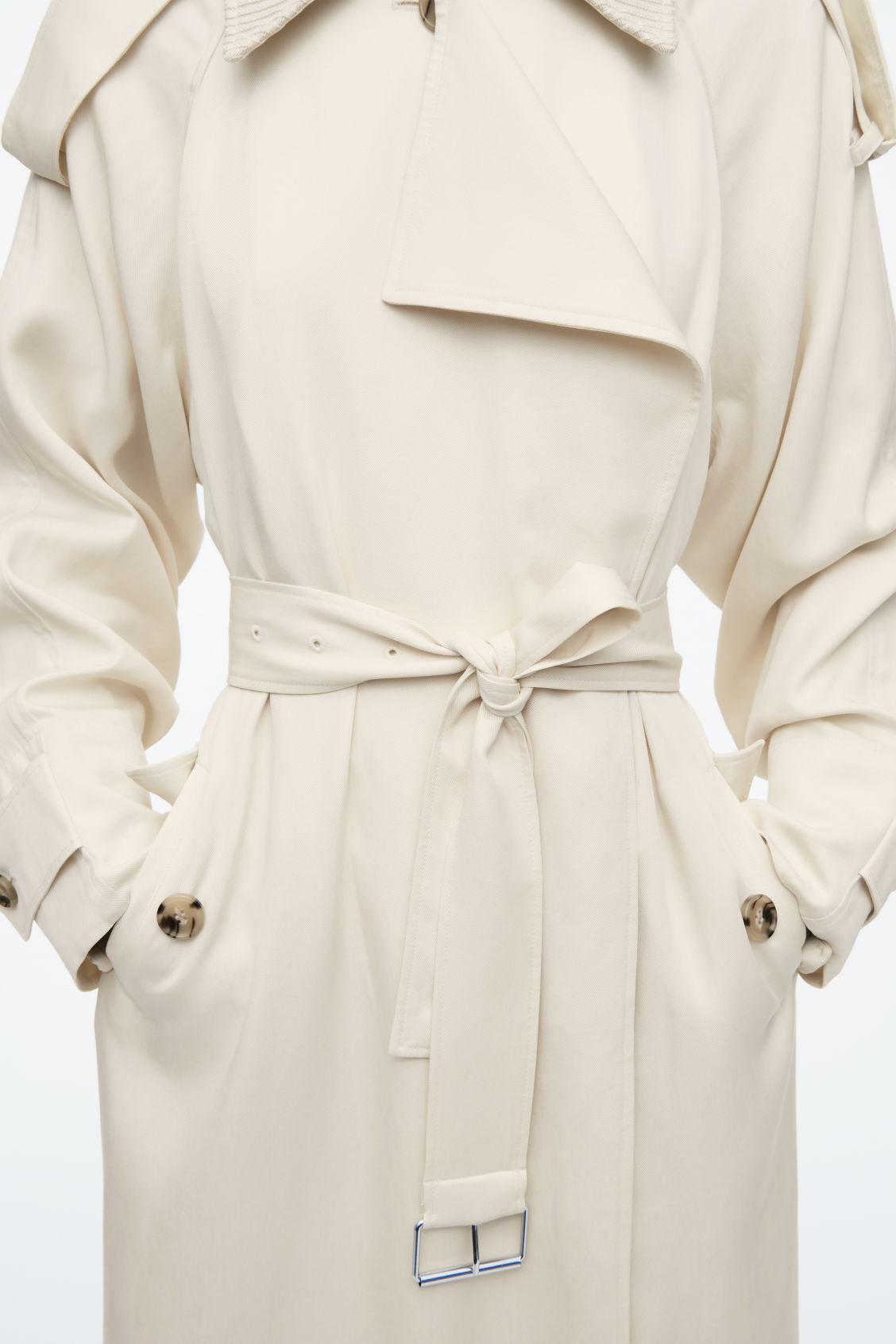 KNITTED-COLLAR TRENCH COAT Product Image
