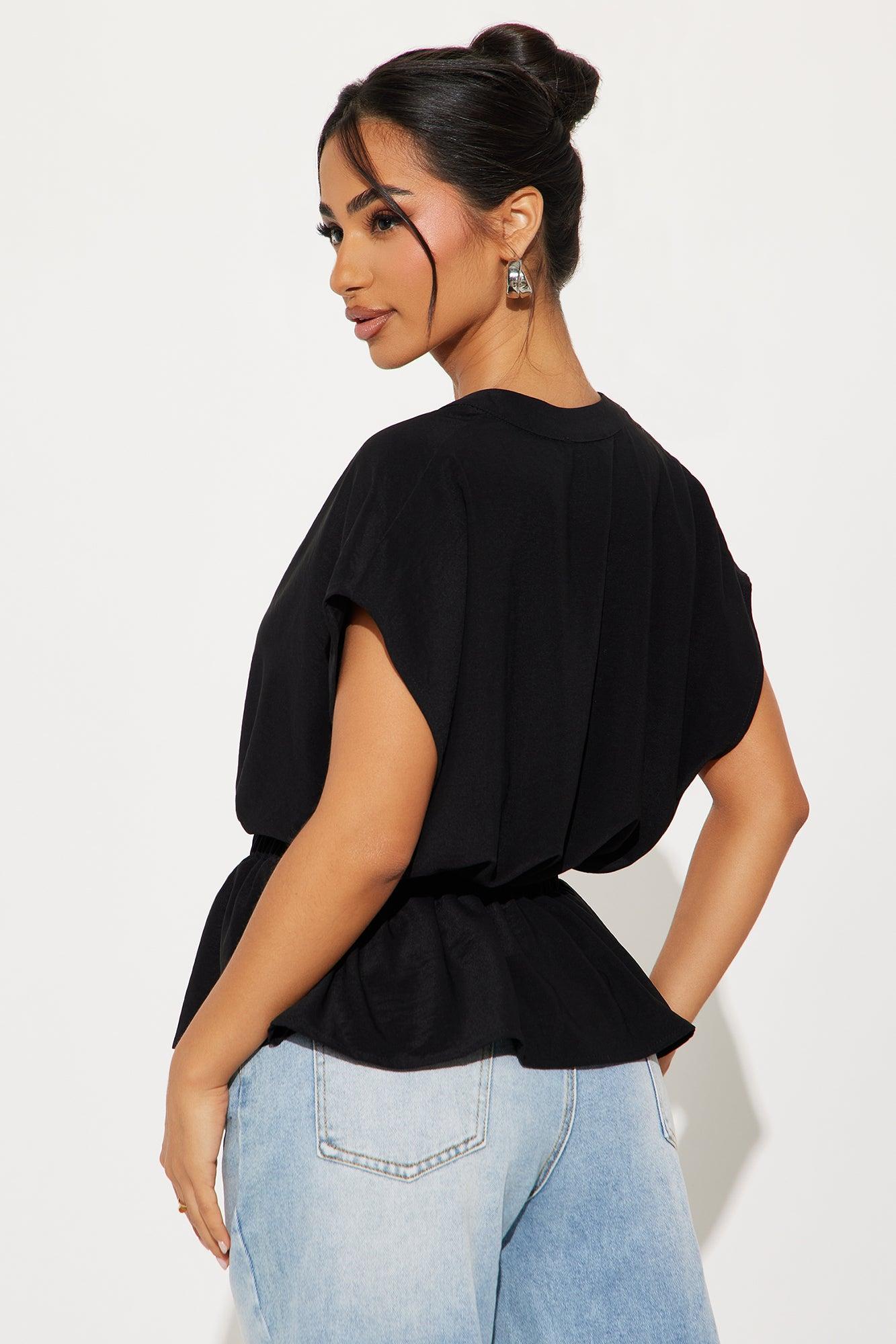 No Time Passed Blouse Top - Black Product Image