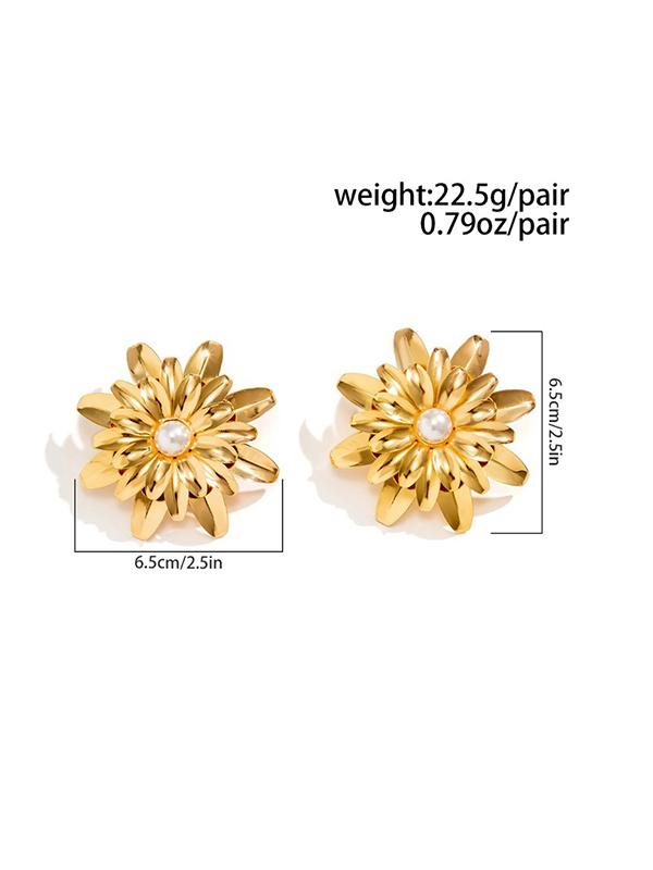 Flower Shape Drop Earrings Product Image