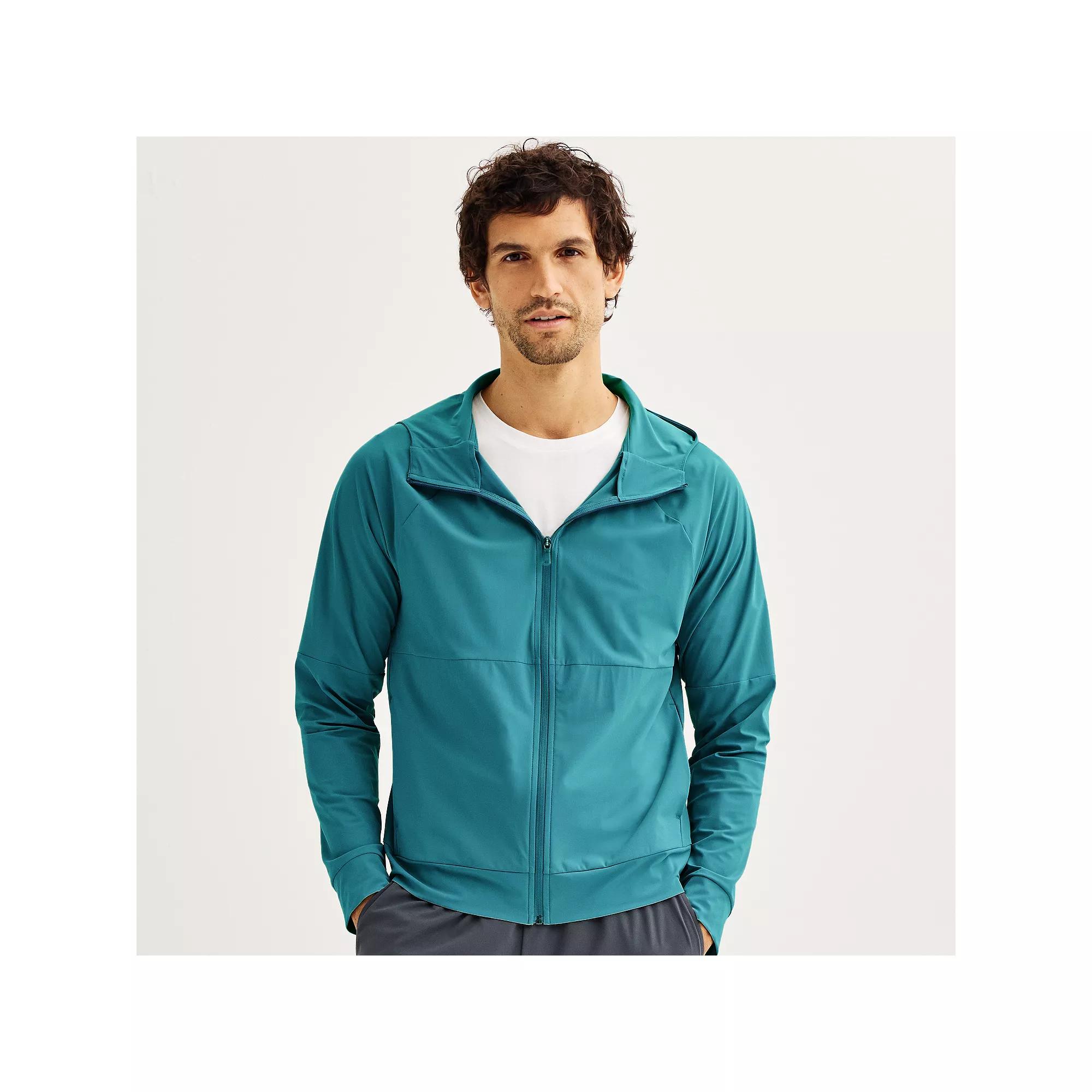 Men's Tek Gear® Performance Zip-Up Hooded Jacket, Size: Medium, West Bay Blue Product Image