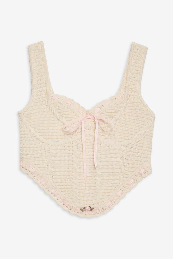 Olina Crochet Top — Cream Product Image