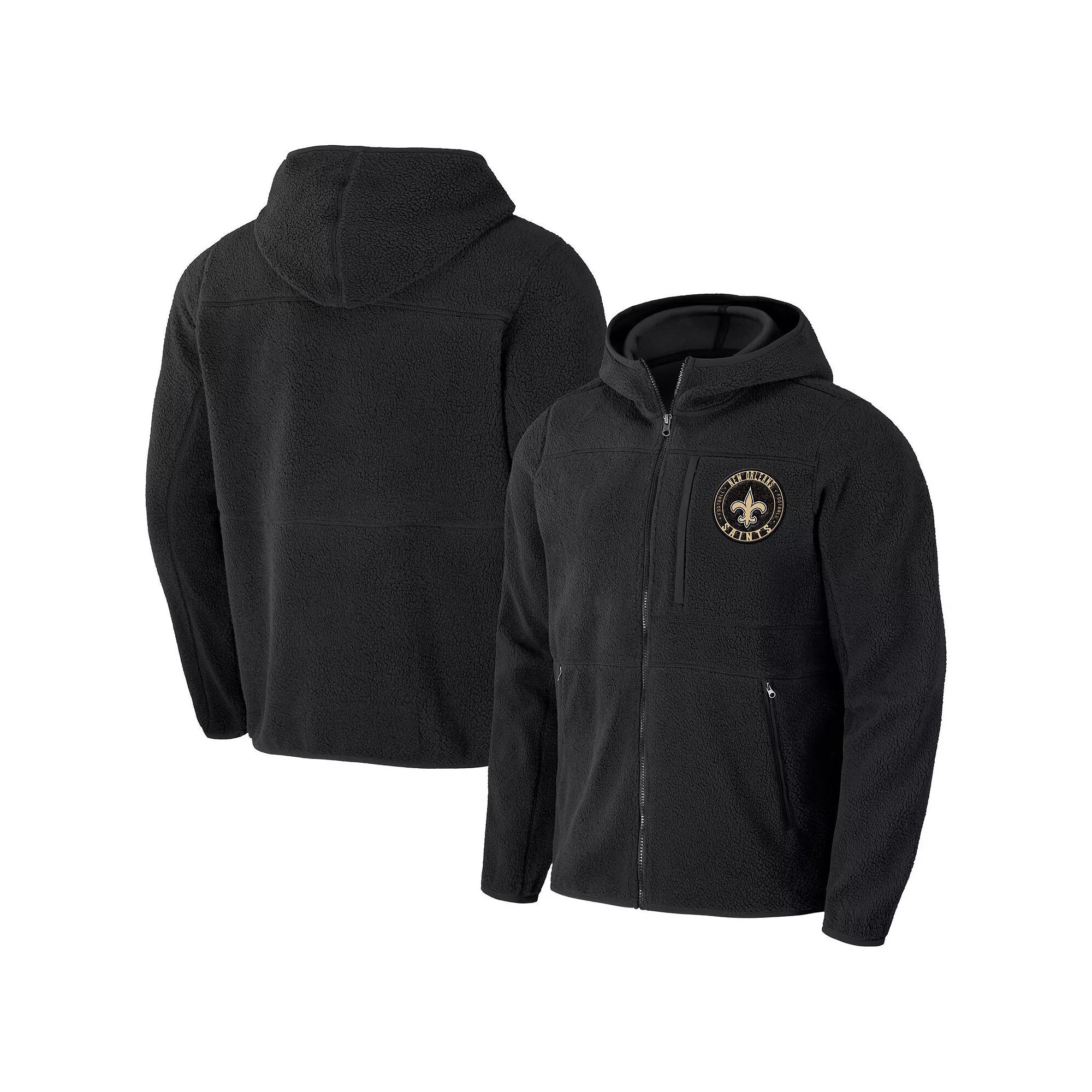 Men's NFL x Darius Rucker Collection by Fanatics Black New England Patriots Sherpa Full-Zip Hoodie,  Product Image