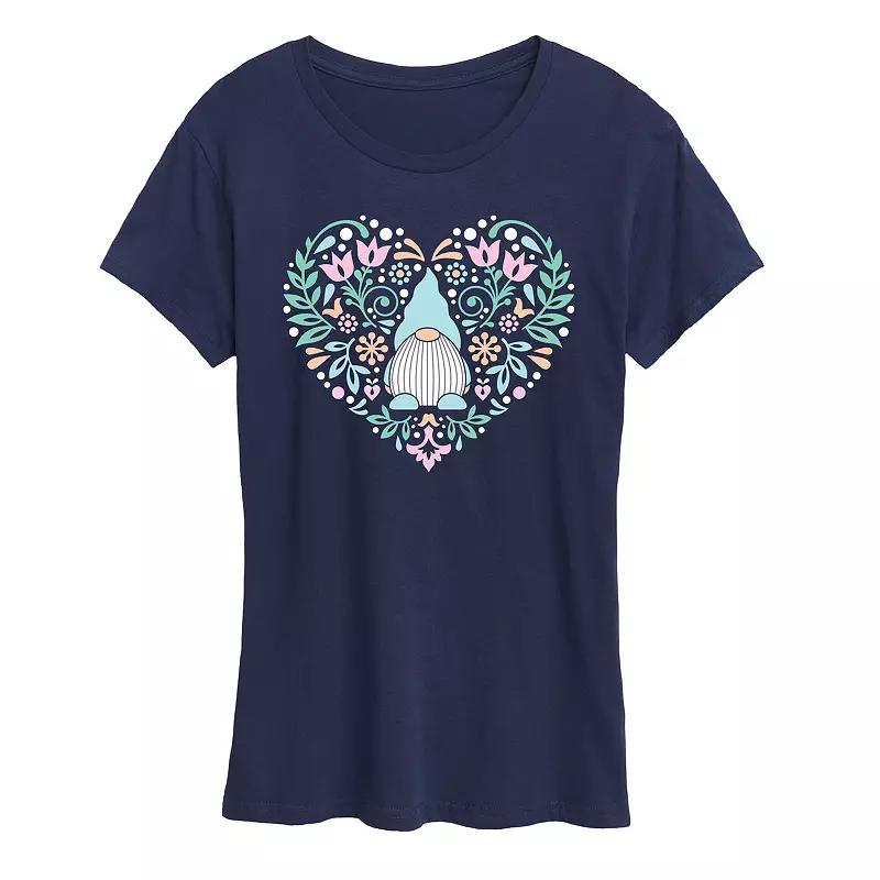 Women's Scandinavian Gnome Heart Graphic Tee,  Product Image