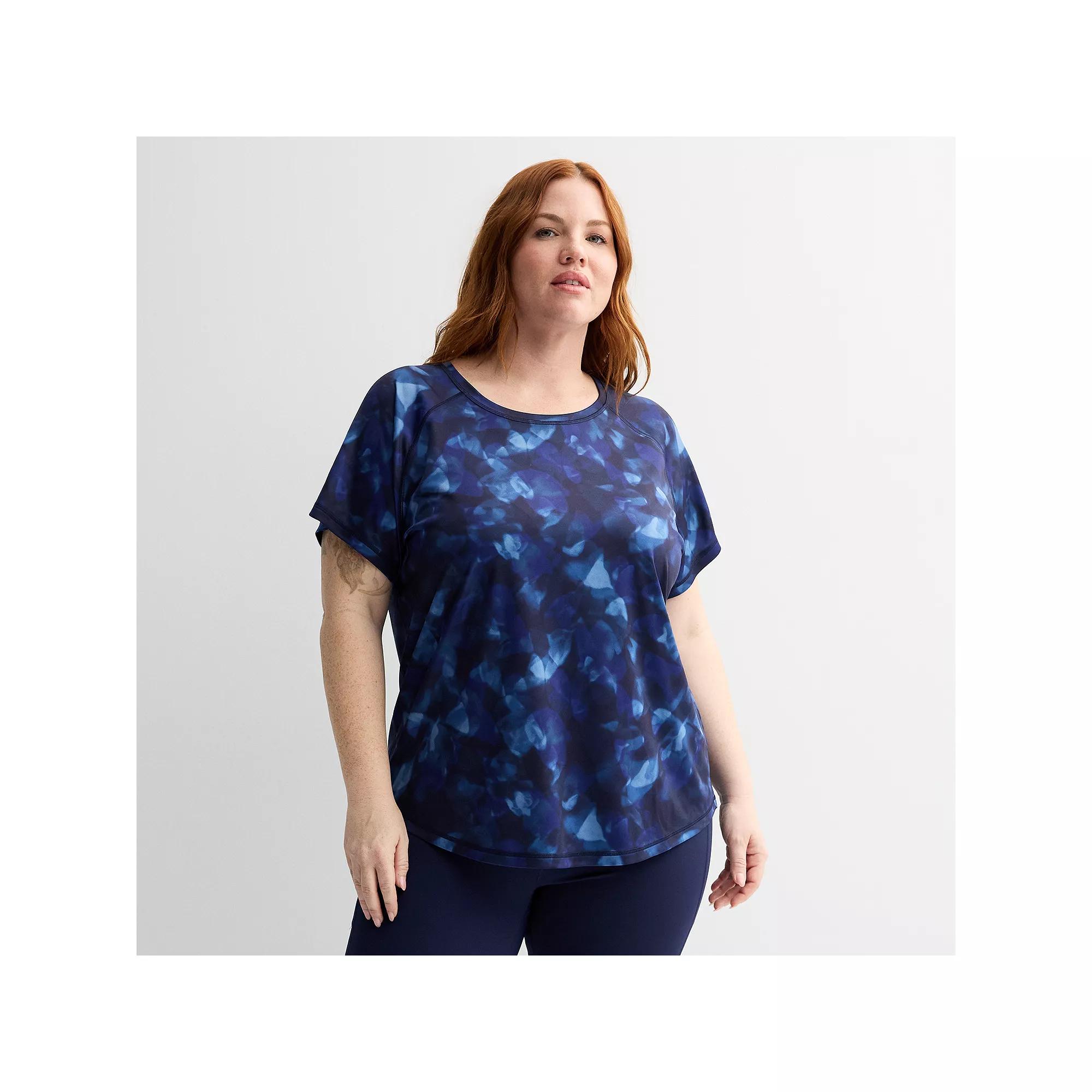 Plus Size Tek Gear® Dry Tek Short Sleeve Tee, Women's, Size: 4XL, Blue Flittering Product Image
