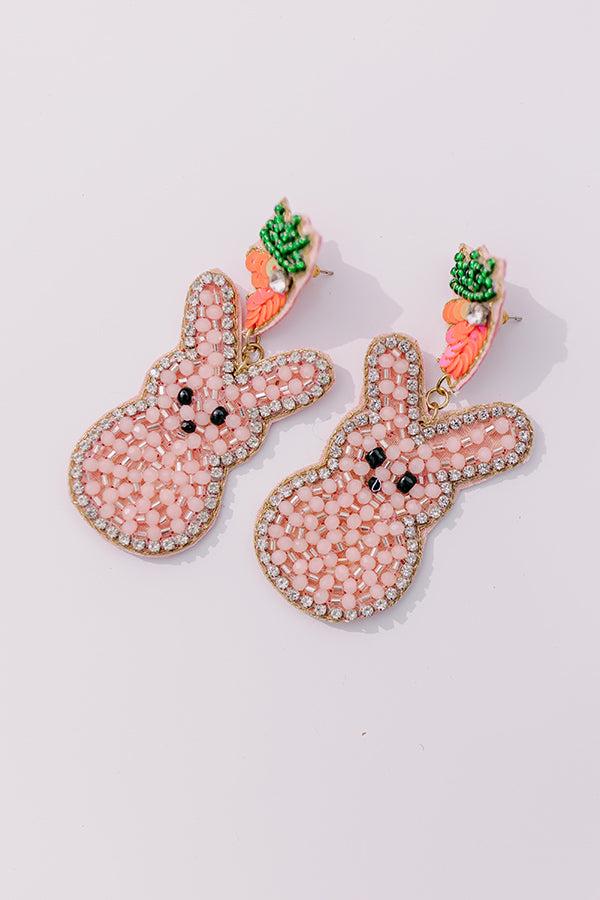 Love Everybunny Beaded Earrings In Pink Product Image