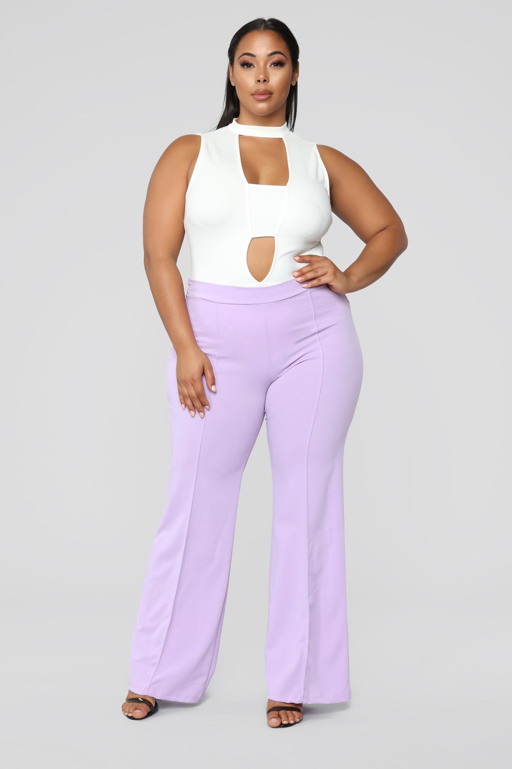 Victoria High Waisted Dress Pants - Lavender Product Image