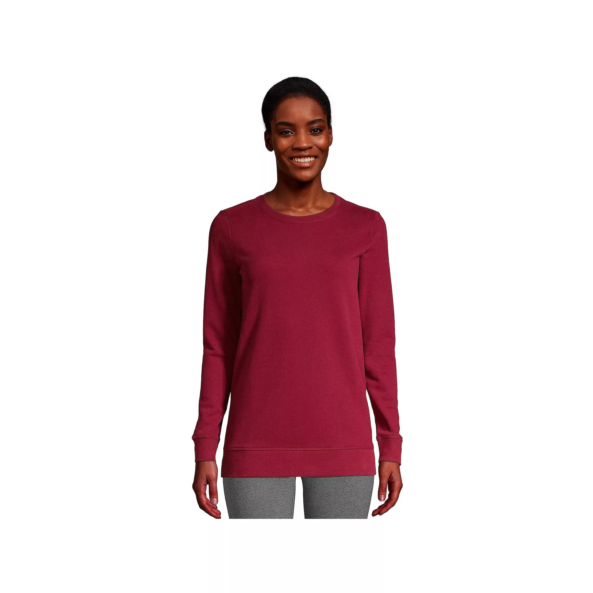 Petite Lands' End Serious Sweats Crewneck Sweatshirt Tunic, Women's,  Product Image