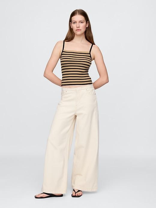 Cropped Rib Sweater Tank Top Product Image