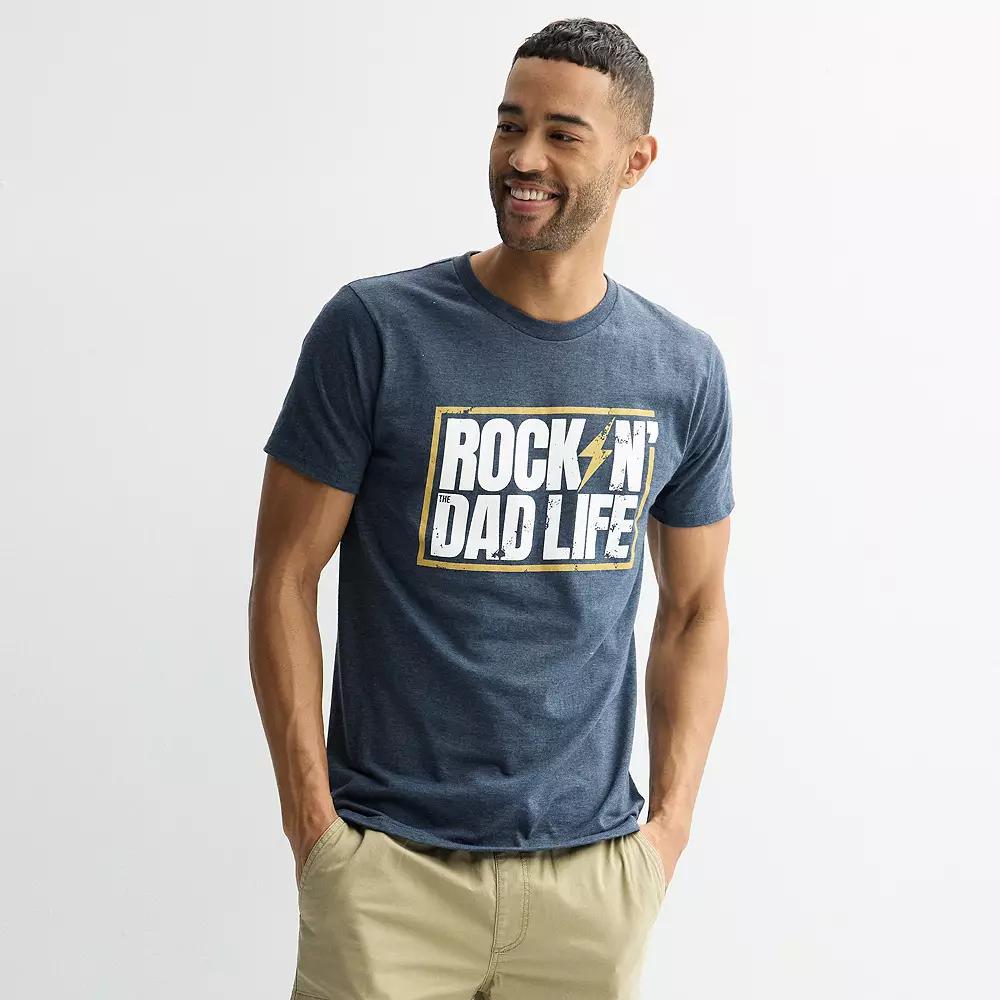 Men's Melmarc "Rock N' Dad Life" Father's Day Graphic Tee, Size: Large, Blue Product Image