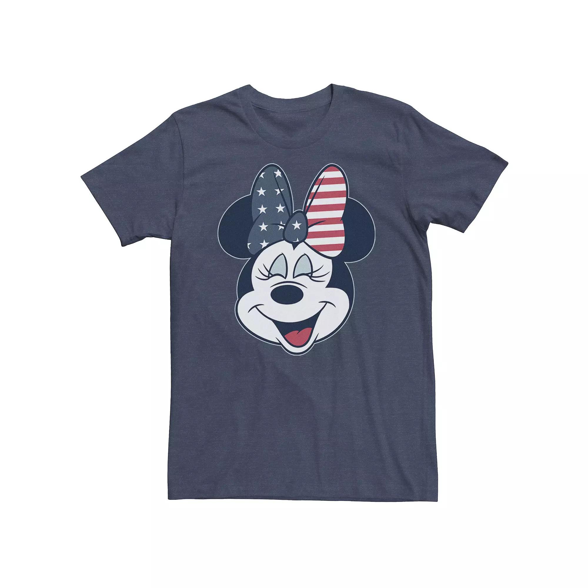 Big & Tall Disney Mickey & Friends Minnie Mouse American Flag Bow Tee, Men's,  Product Image