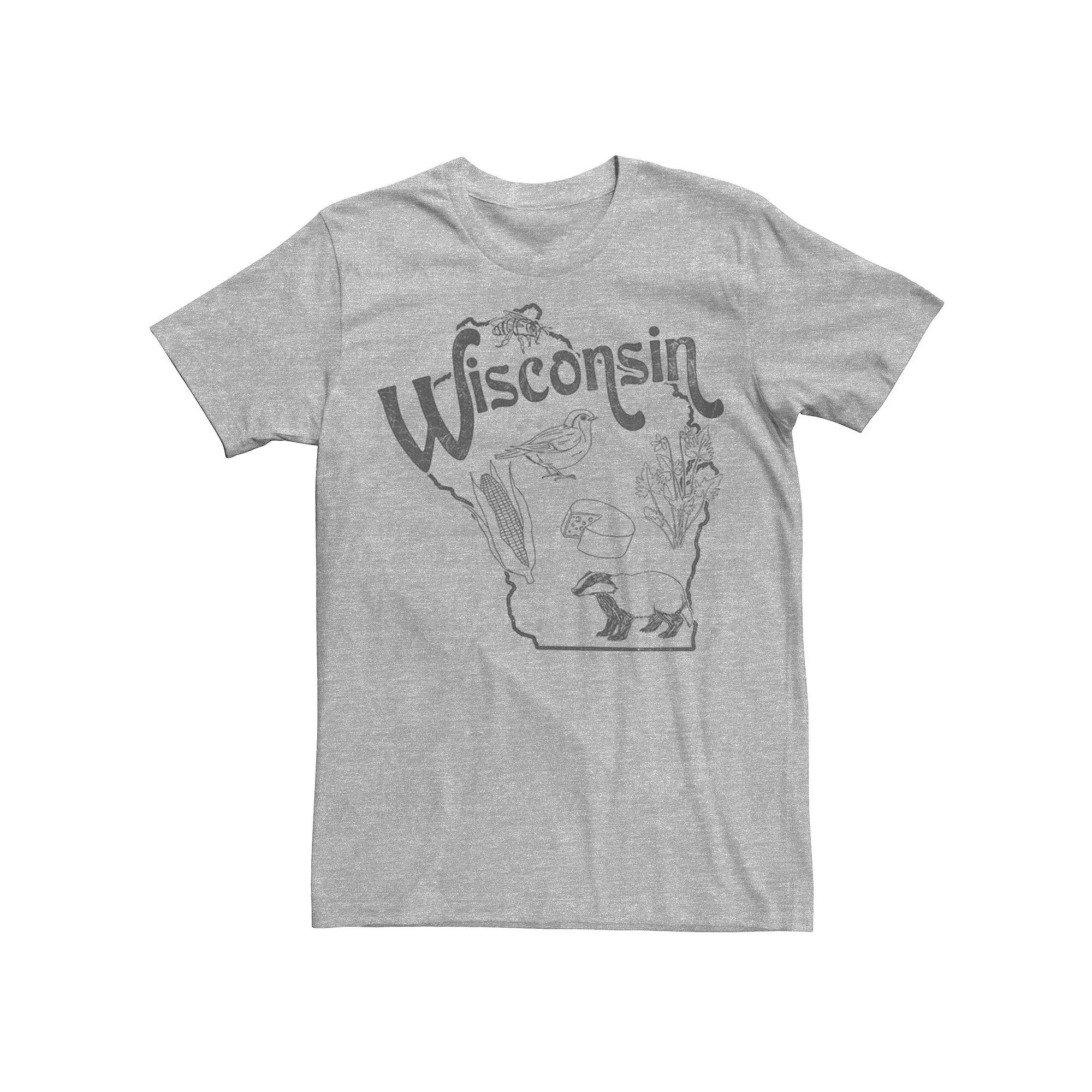 Men's Wisconsin Landmarks Map Sketch Tee,  Product Image