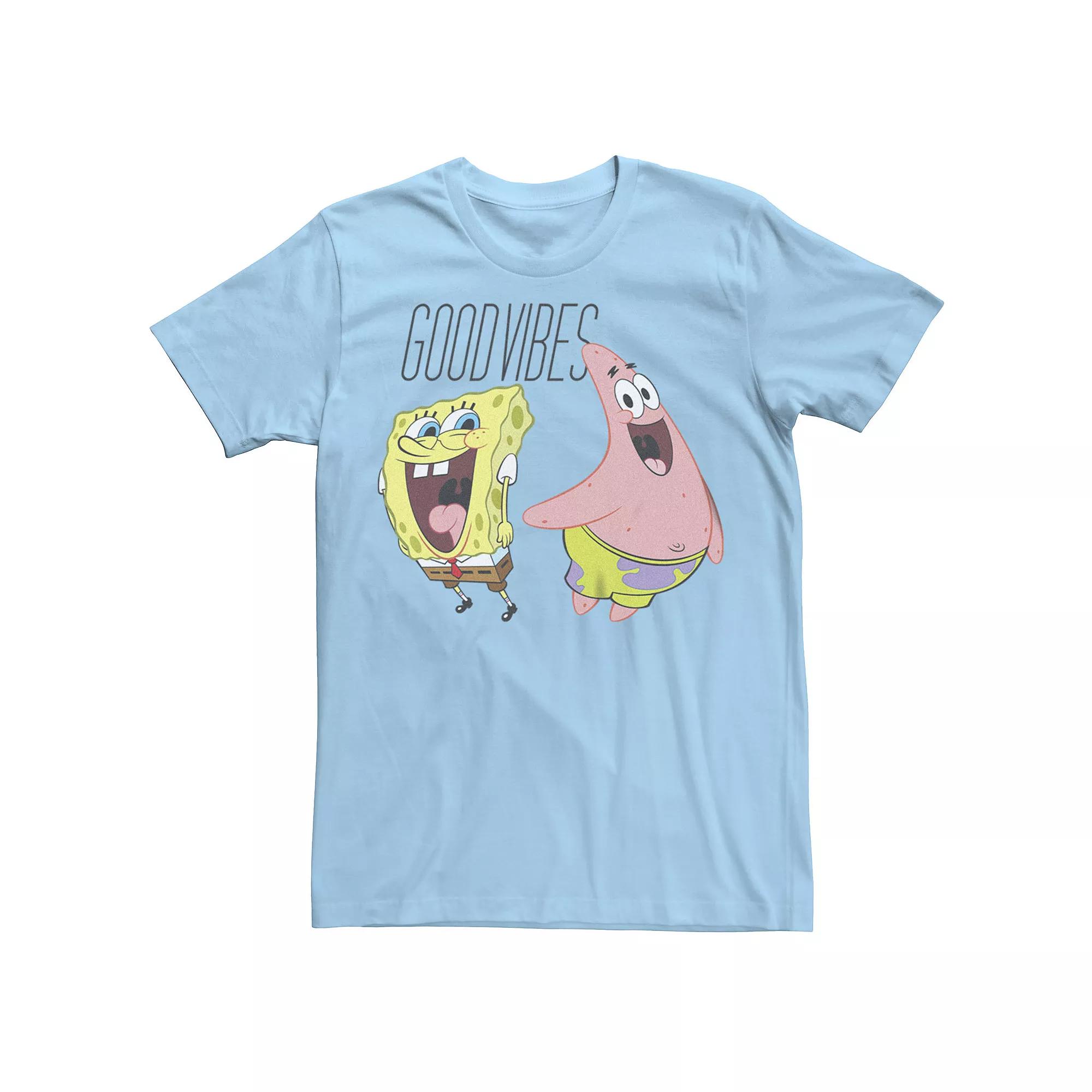 Men's SpongeBob SquarePants Good Vibes Graphic Tee, Size: Large, Light Blue Product Image