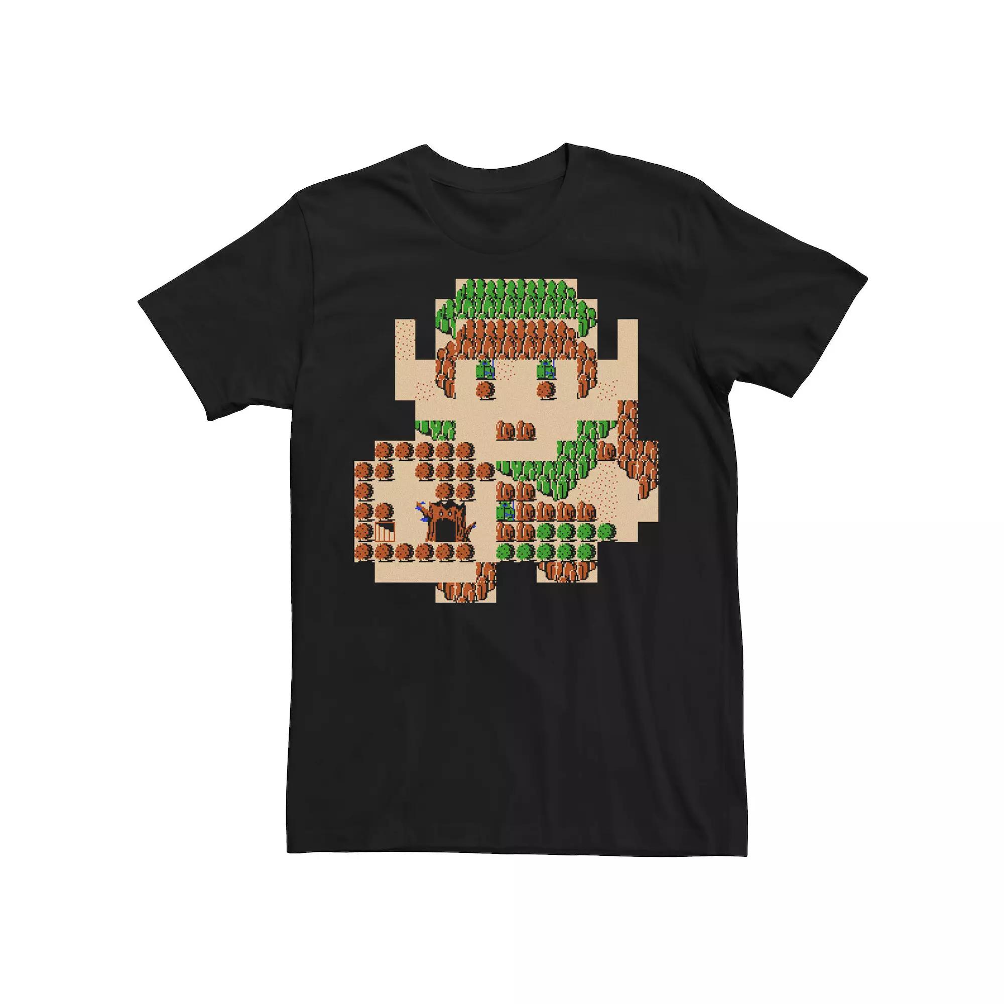 Men's Nintendo Zelda Link Portrait 8-Bit Map Tee,  Product Image