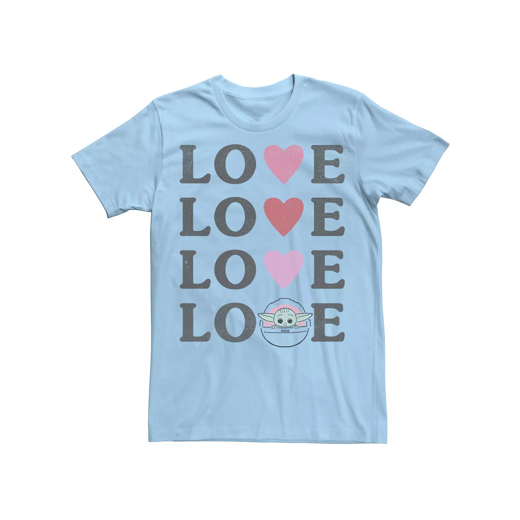 Men's Star Wars The Mandalorian The Child Love Text Stack Tee,  Product Image