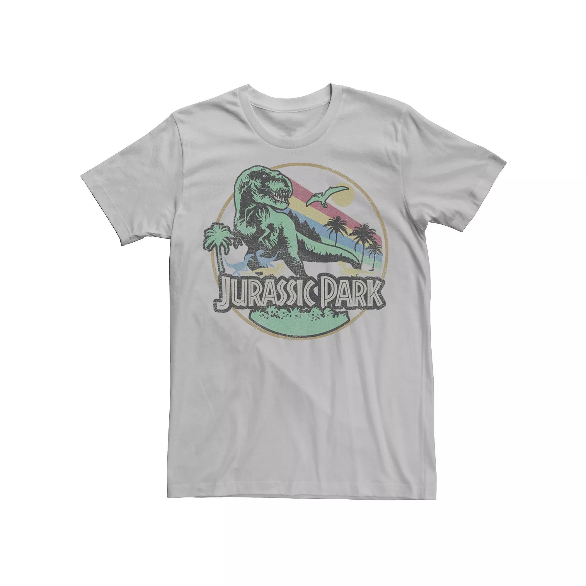Men's Jurassic Park Retro Circle Color Stripes Tee,  Product Image