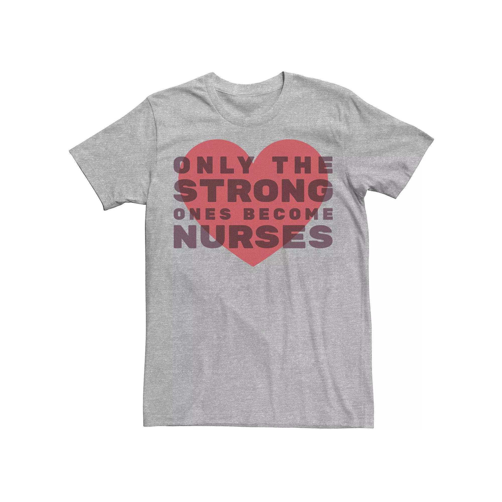 Men's Only The Strong Ones Become Nurses Heart Graphic Tee,  Product Image