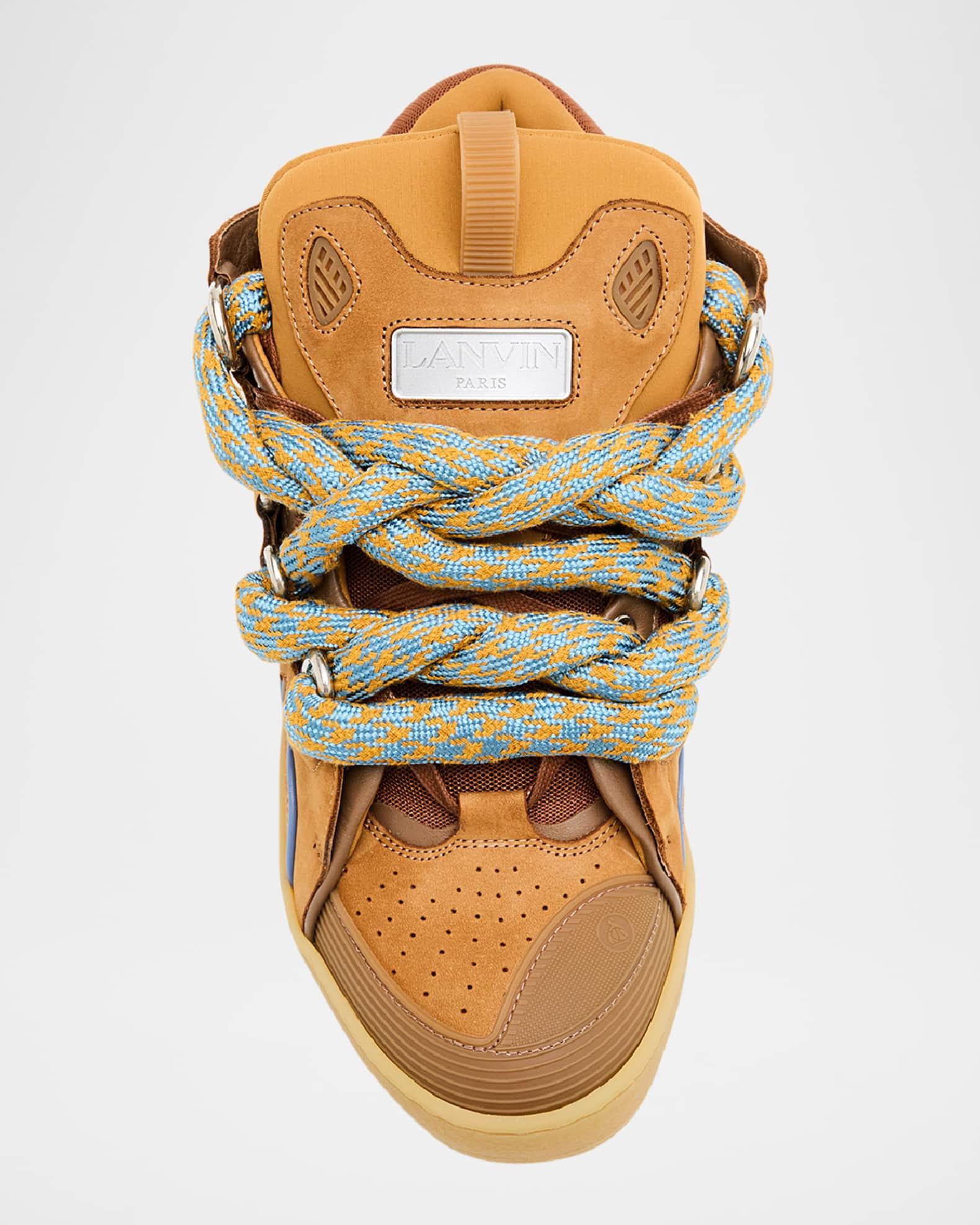 Mens Curb Sneakers in Leather with Snake Laces Product Image