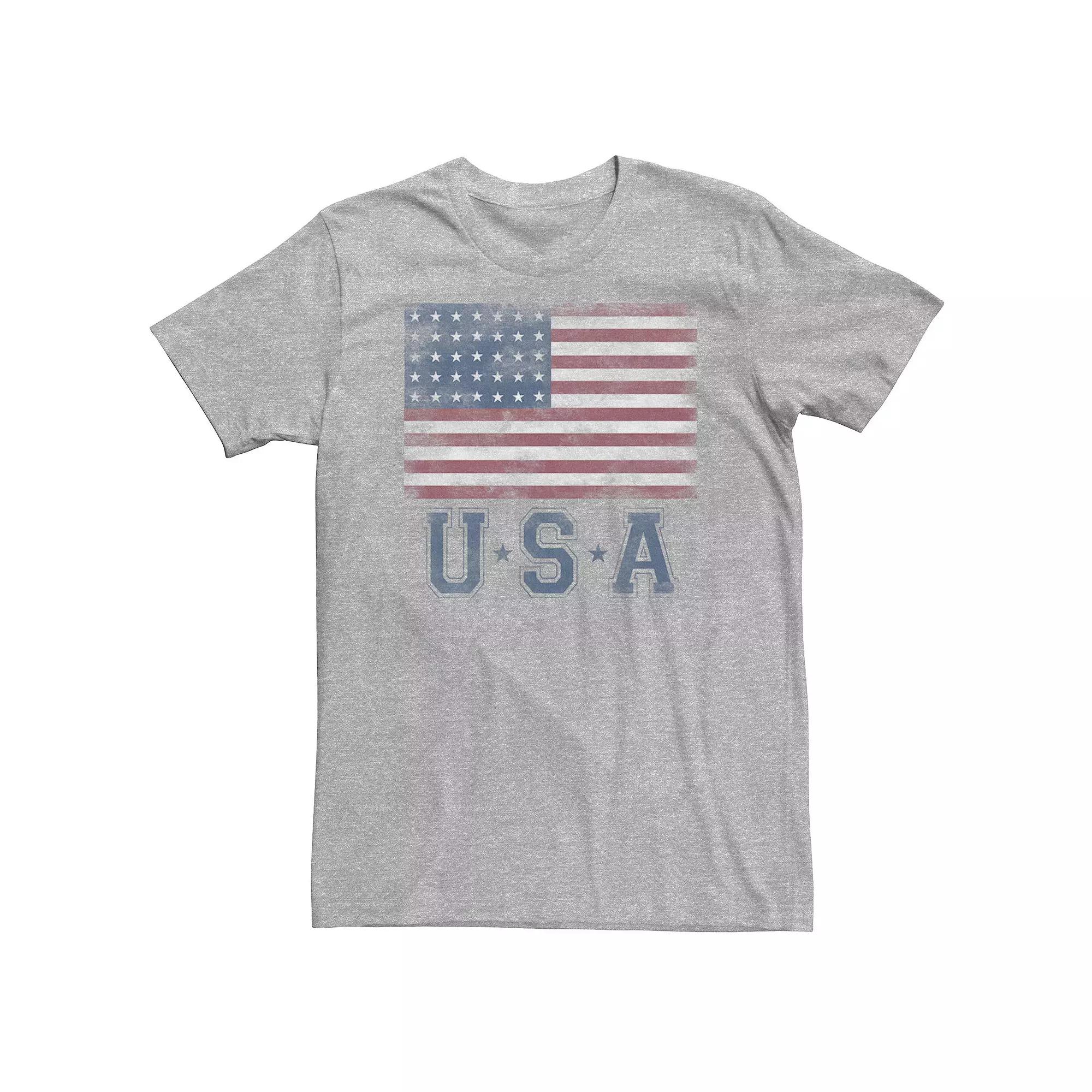 Big & Tall Classic Distressed Flag "USA" Tee, Men's,  Product Image