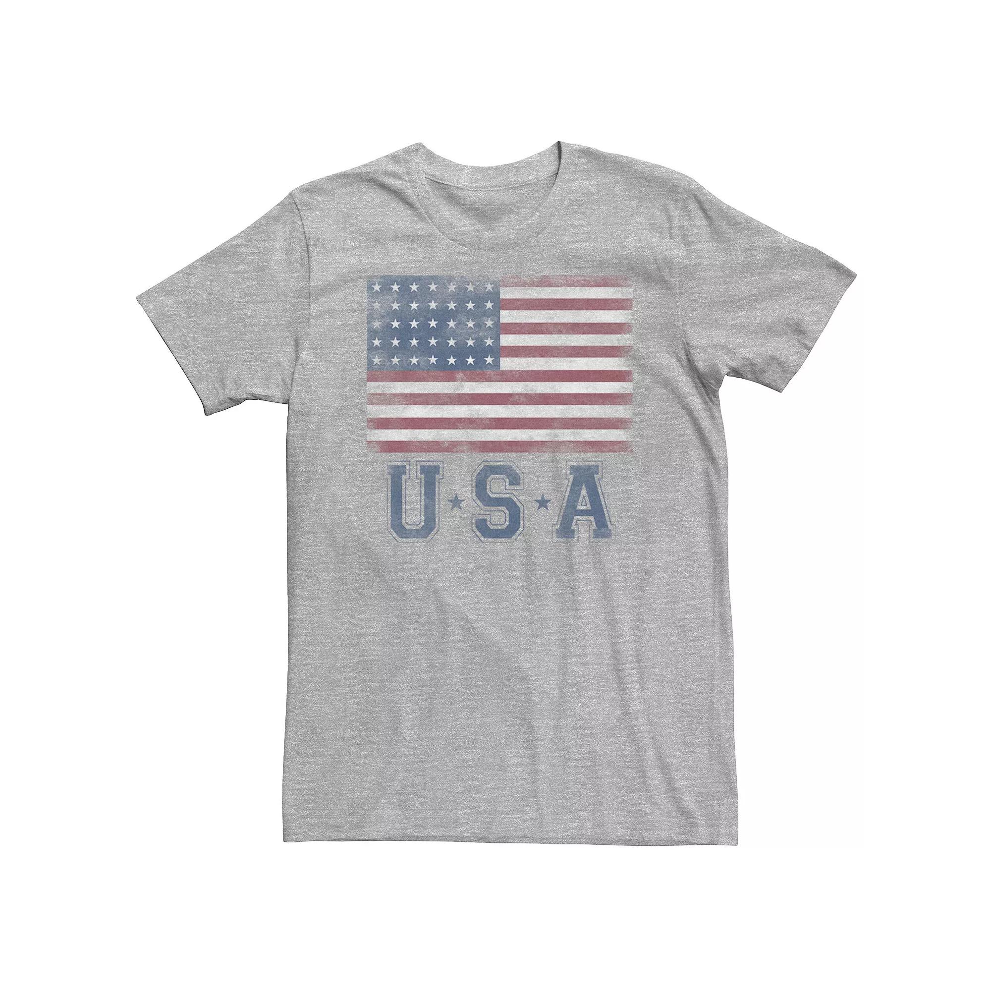 Big & Tall Classic Distressed Flag "USA" Tee, Men's,  Product Image