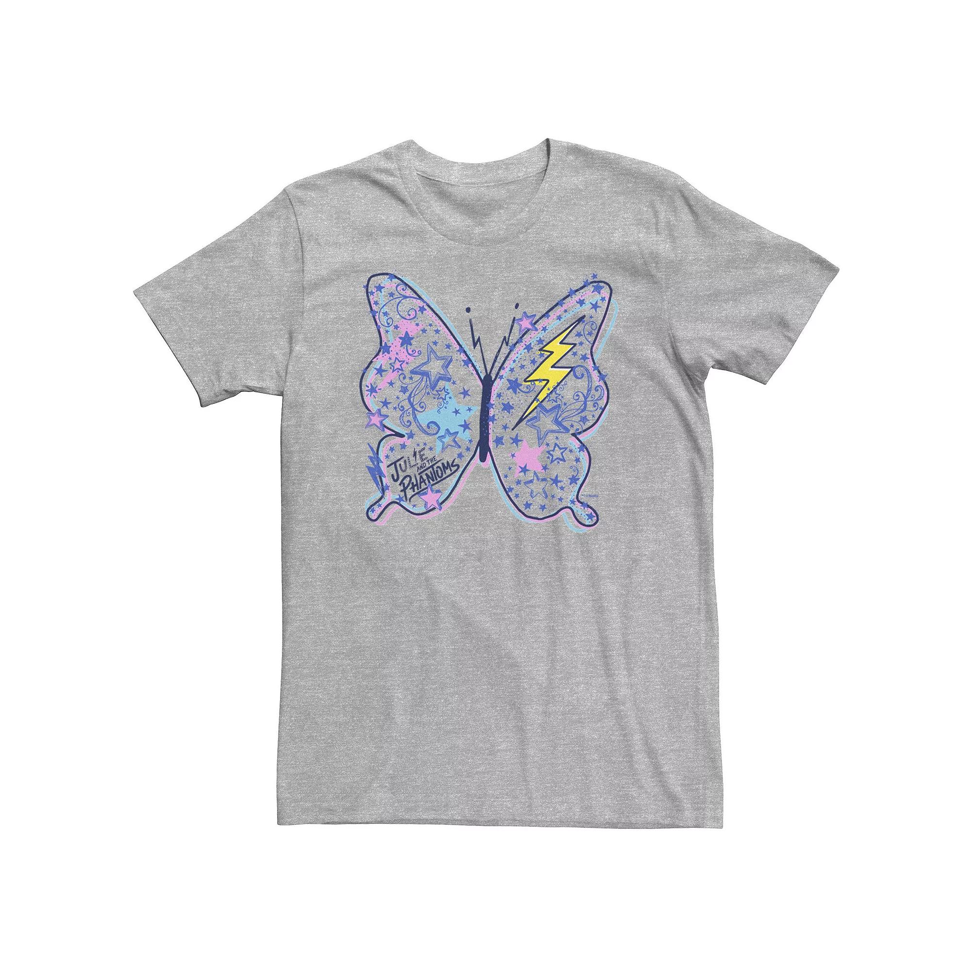 Big & Tall Julie And The Phantoms Butterfly Sketches Tee, Men's, Size: 3XL Tall, Athletic Grey Product Image