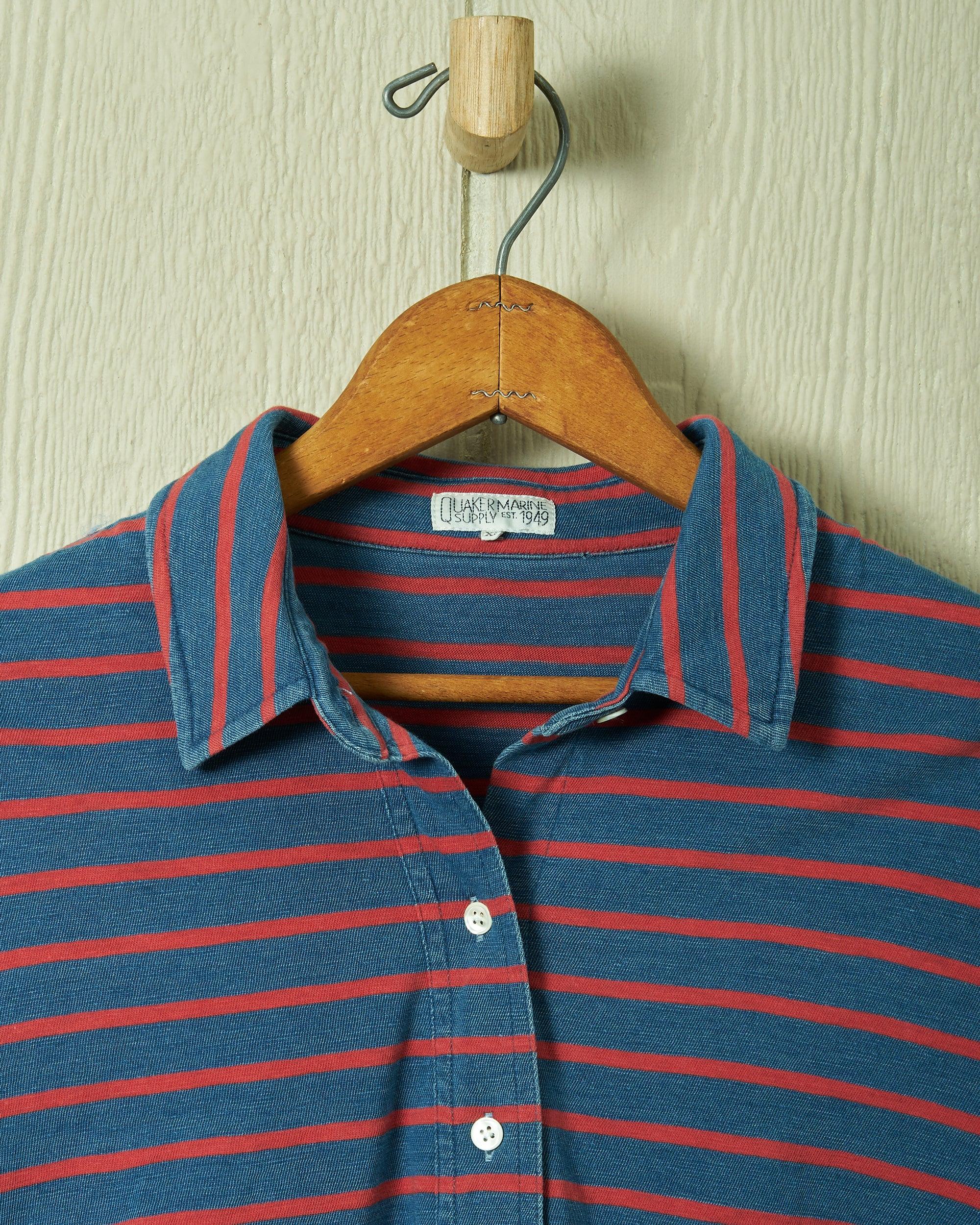Avalon Indigo Knit Top in 3/4" Red/Navy Stripe Product Image