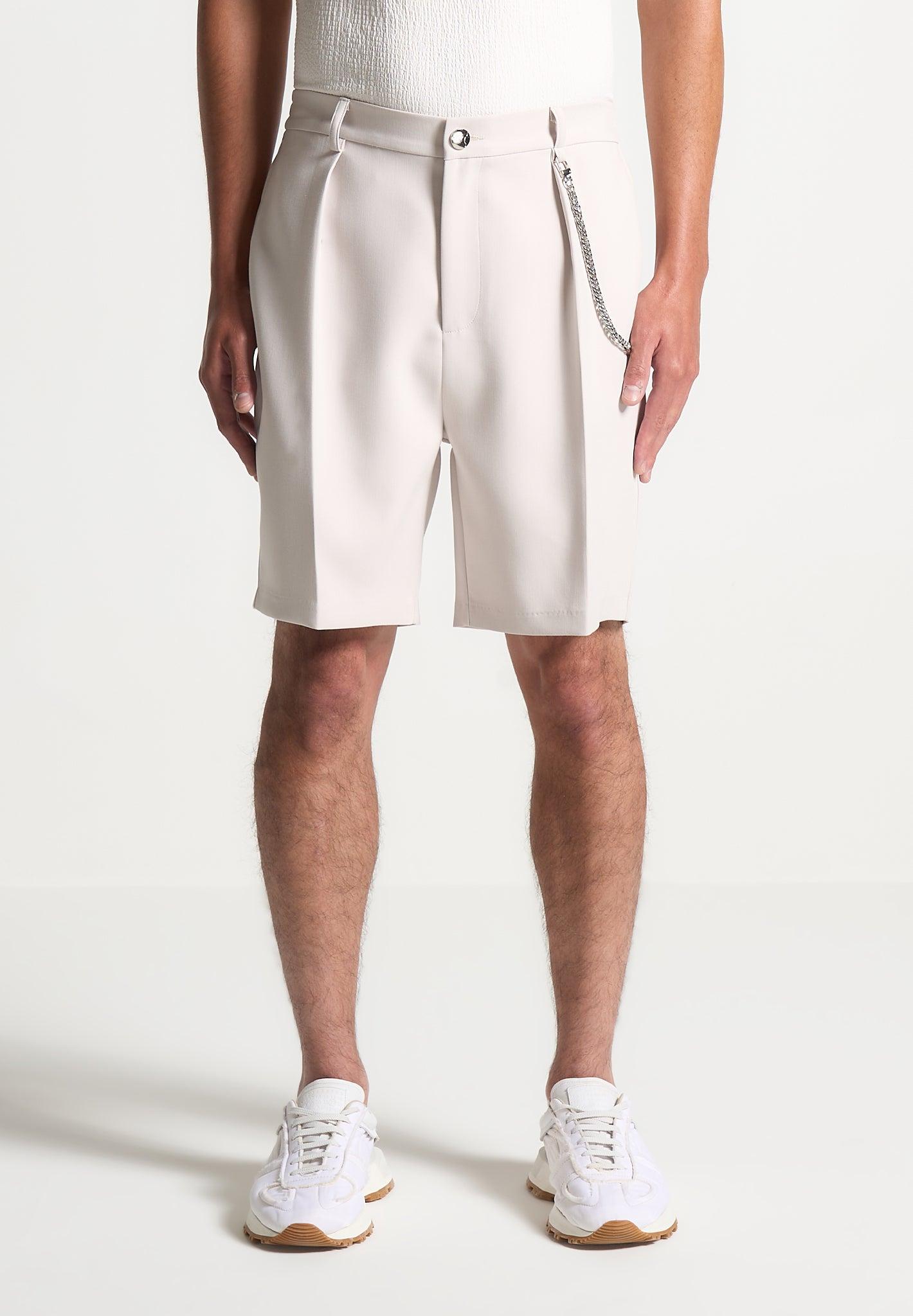 Tailored Shorts With Chain - Stone Male Product Image