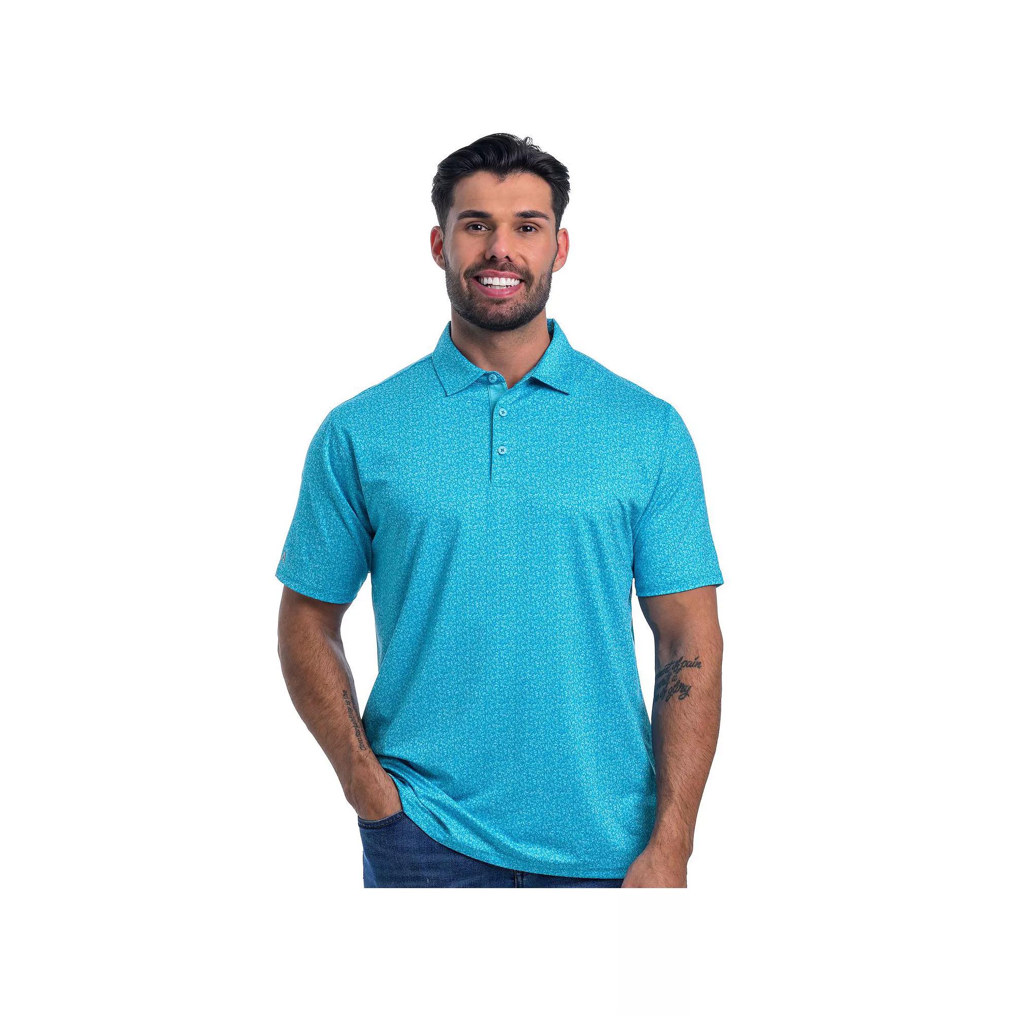 Men's Antigua Blooming Polo, Size: Large, Blue Breeze Grey Product Image
