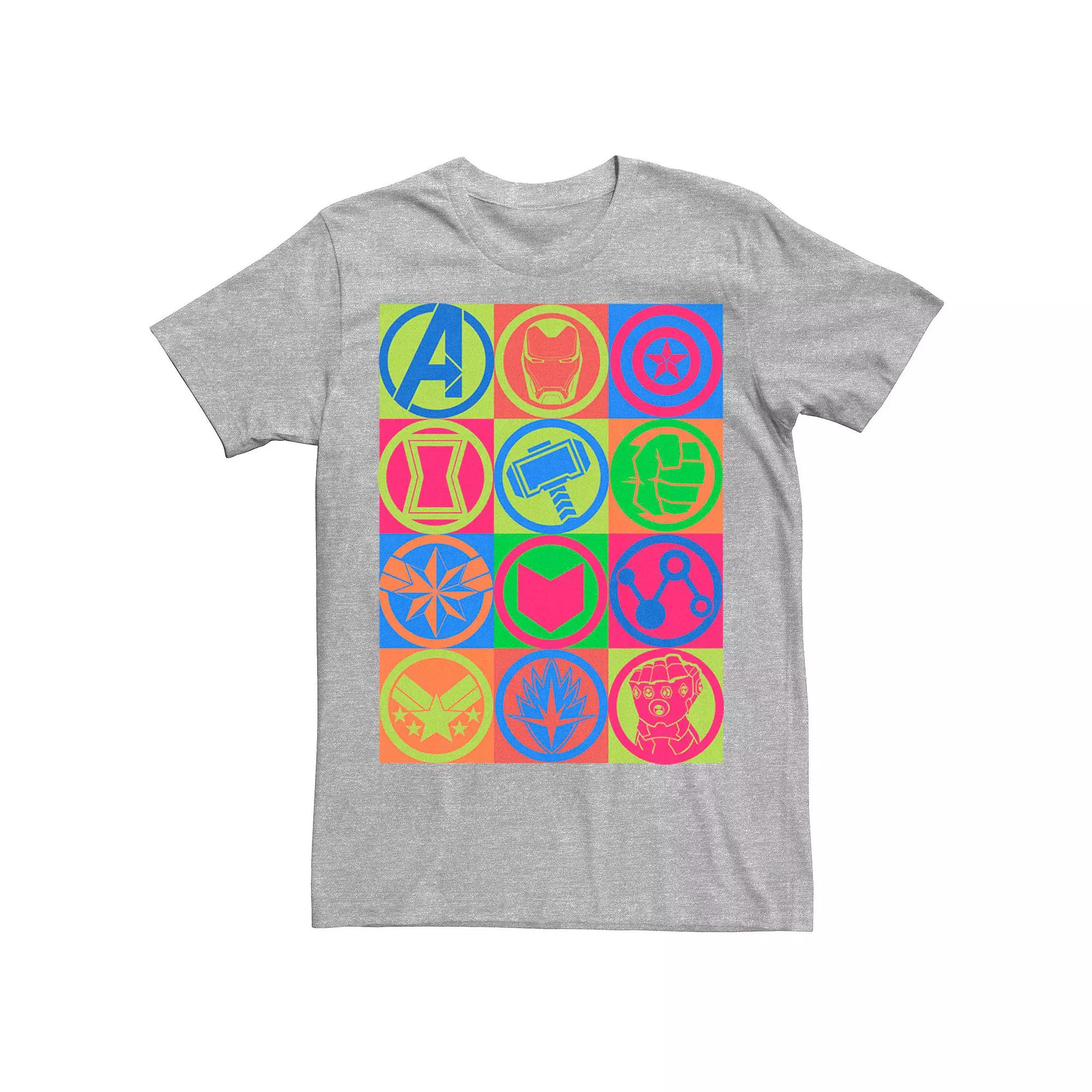 Men's Marvel Avengers: Endgame Colorful Symbol Box Up Tee,  Product Image