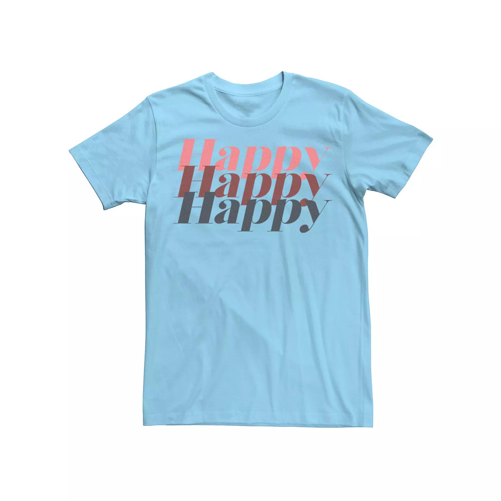 Men's Fifth Sun Happy Text Stack Tee,  Product Image