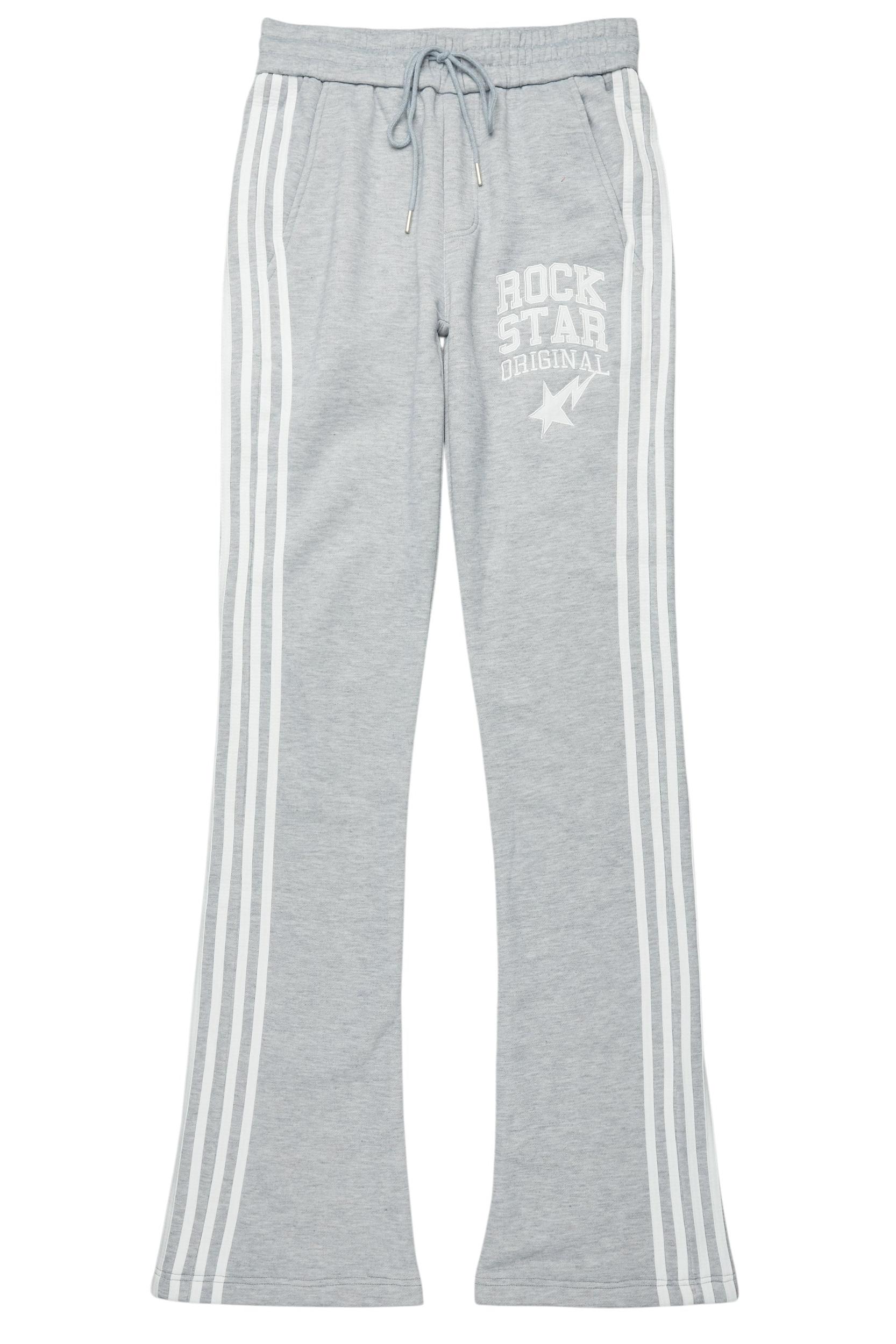 Gerrit Heather Grey Fleece Stacked Baggy Track Pant Male Product Image