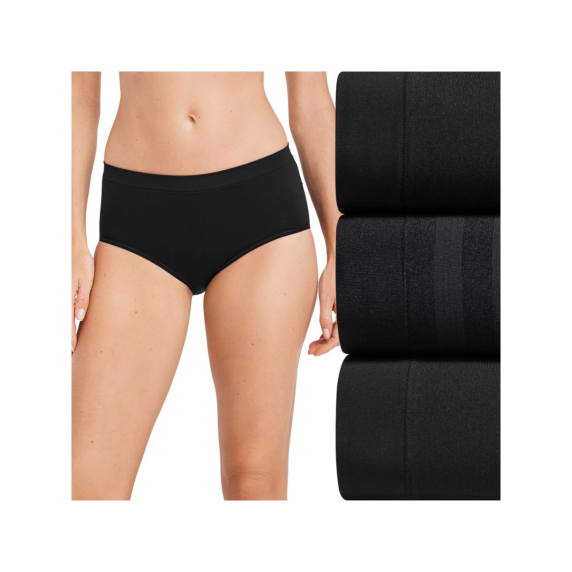 Women's Jockey® 3-pk. Seamfree® Brief Panty Set 4431, Size: Large, Black Assorted Product Image